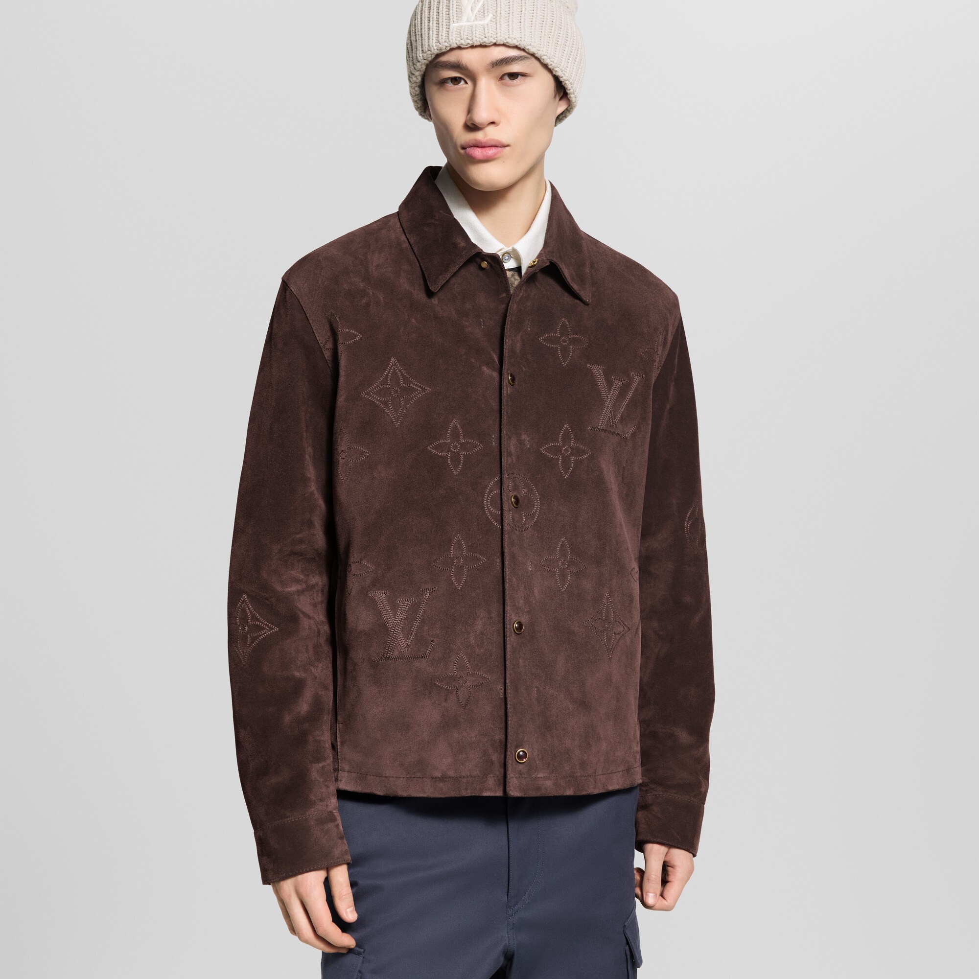 Sobrecamisa de ante Monogram bordada  Hombre Prêt-à-Porter Cazadoras y abrigos | LOUIS VUITTON (Zoom de producto)