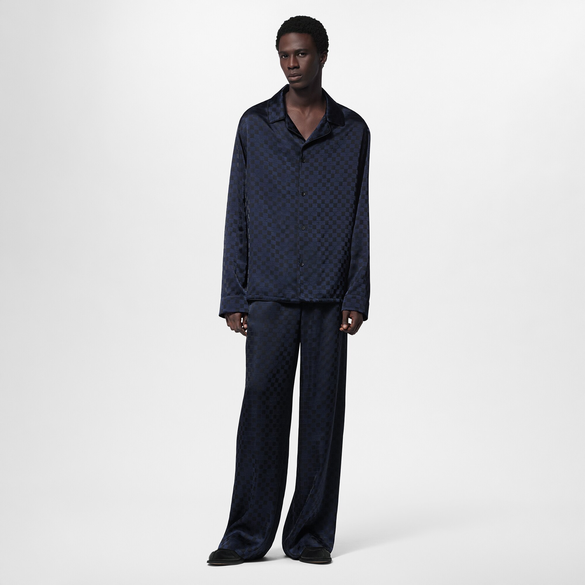 Sobrecamisa de manga larga en mezcla de seda  Hombre Prêt-à-Porter Camisas | LOUIS VUITTON (Zoom de producto)