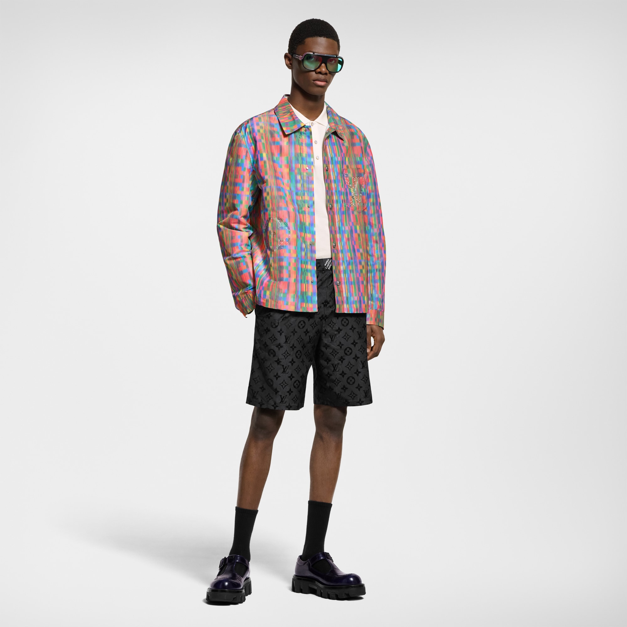 Sobrecamisa estampada con efecto óptico  Hombre Prêt-à-Porter Cazadoras y abrigos | LOUIS VUITTON (Zoom de producto)