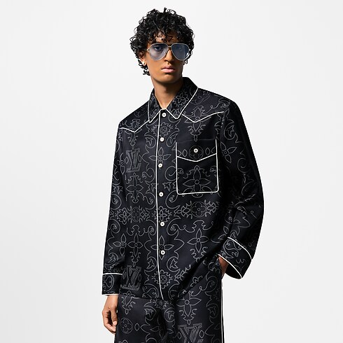 Sobrecamisa tipo pijama de seda estampada Hombre Prêt-à-Porter Cazadoras y abrigos | LOUIS VUITTON (Zoom de producto)