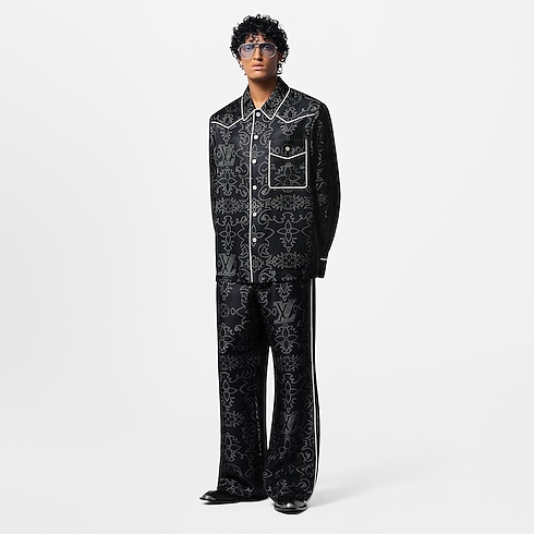 Sobrecamisa tipo pijama de seda estampada Hombre Prêt-à-Porter Cazadoras y abrigos | LOUIS VUITTON (Zoom de producto)