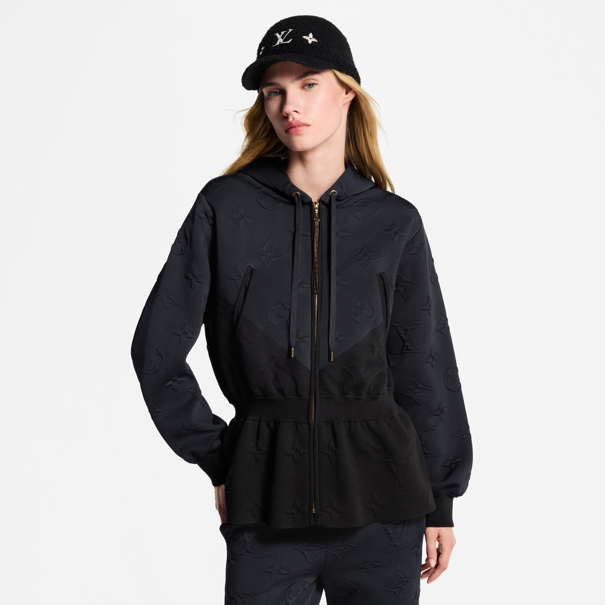 Sudadera 3D Monogram con capucha y peplum  Mujer Prêt-à-Porter Artículos de punto | LOUIS VUITTON (Zoom de producto)