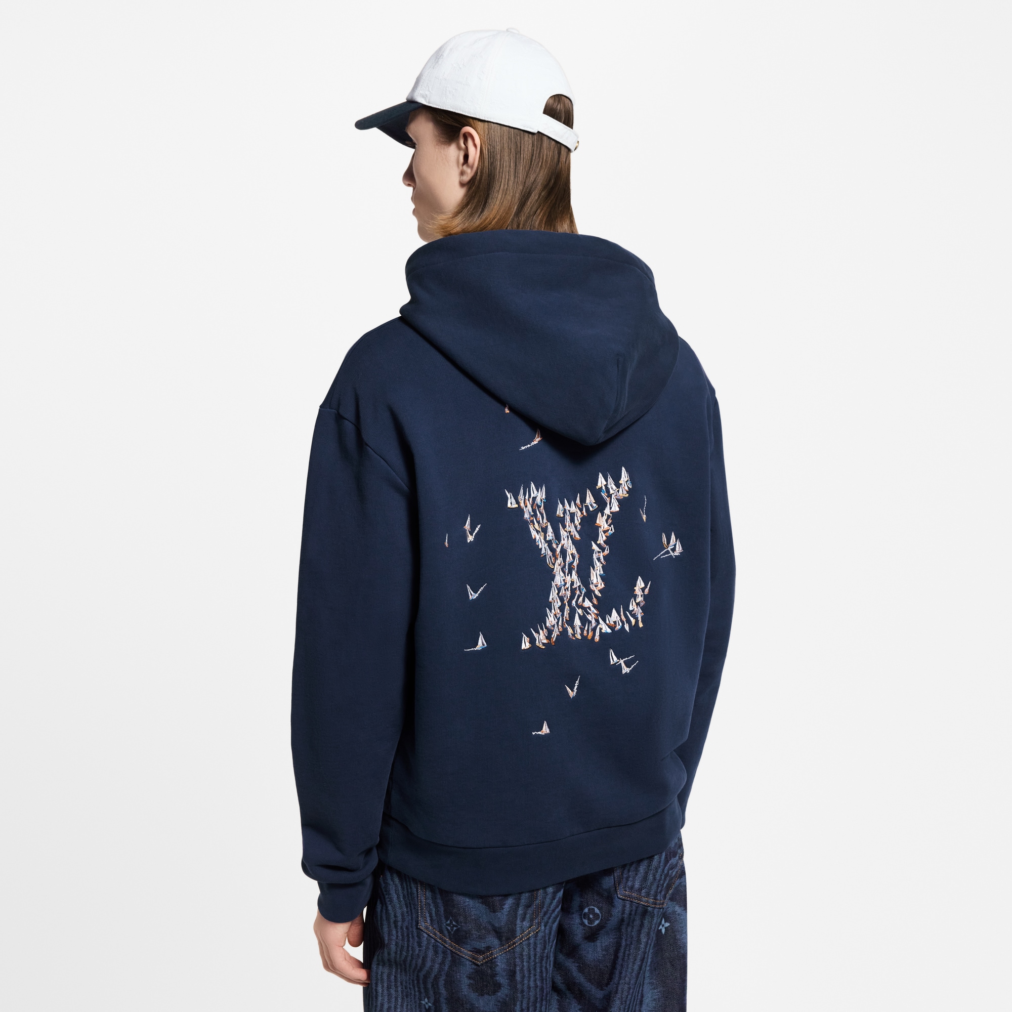 Sudadera bordada con capucha  Hombre Prêt-à-Porter Punto y sudaderas | LOUIS VUITTON (Zoom de producto)