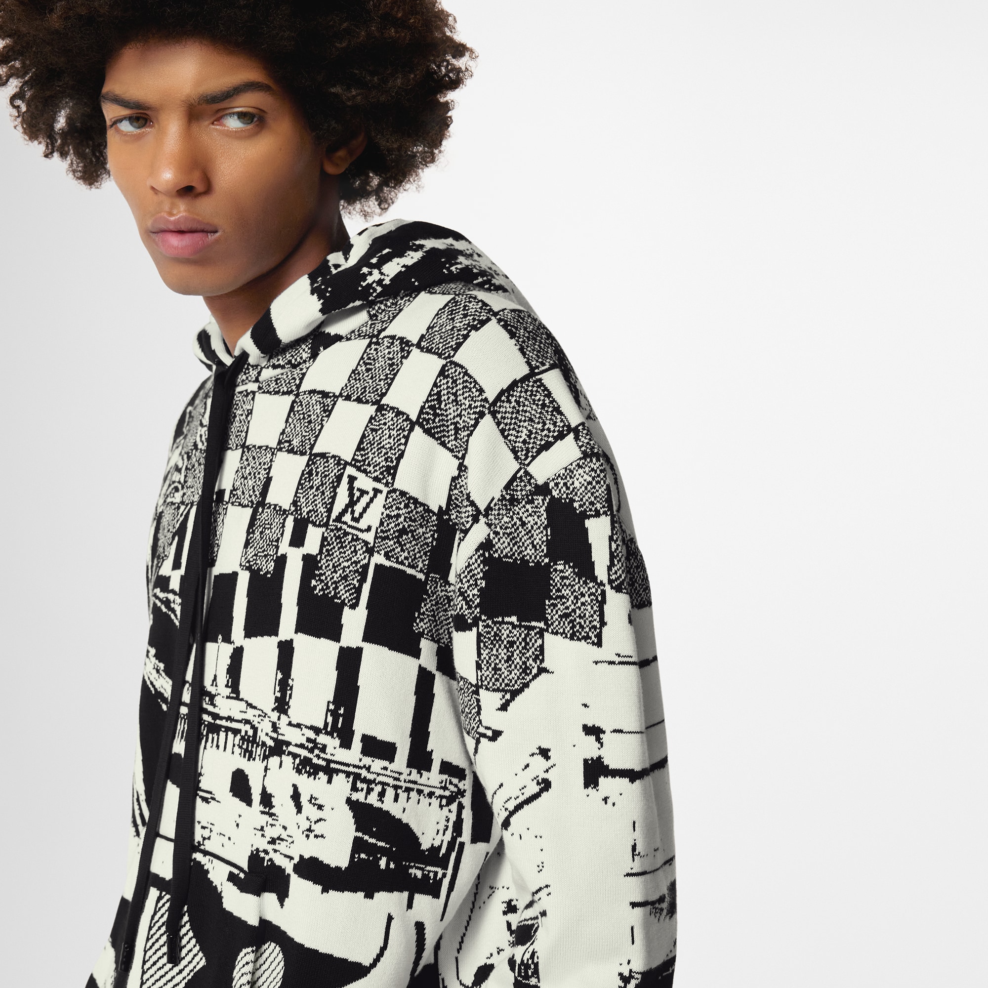 Sudadera con capucha Parisian Collage  Hombre Prêt-à-Porter Punto y sudaderas | LOUIS VUITTON (Zoom de producto)