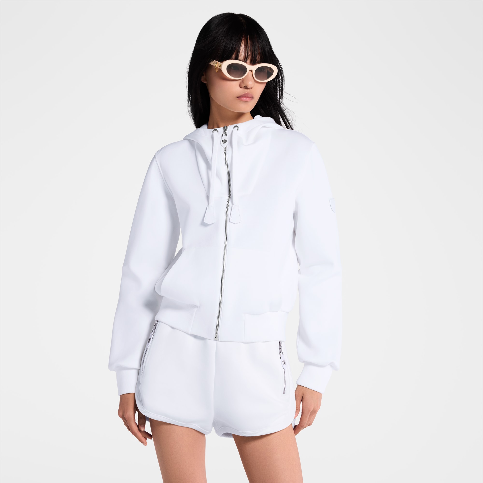Sudadera con capucha y detalle en piel  Mujer Prêt-à-Porter Tops | LOUIS VUITTON (Zoom de producto)