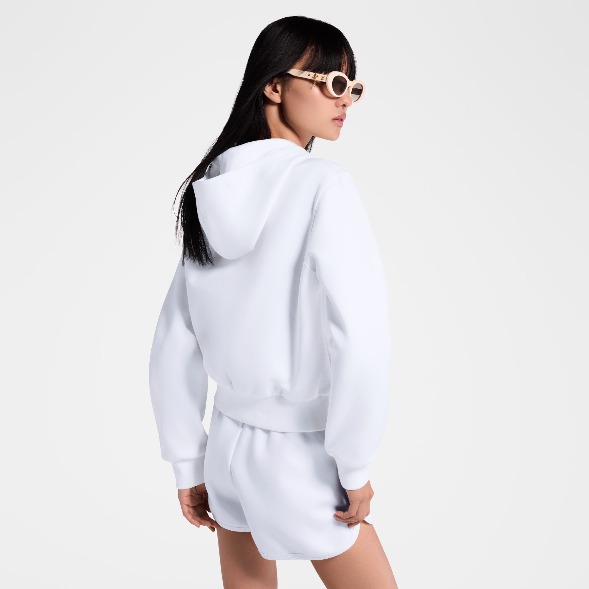 Sudadera con capucha y detalle en piel  Mujer Prêt-à-Porter Tops | LOUIS VUITTON (Zoom de producto)