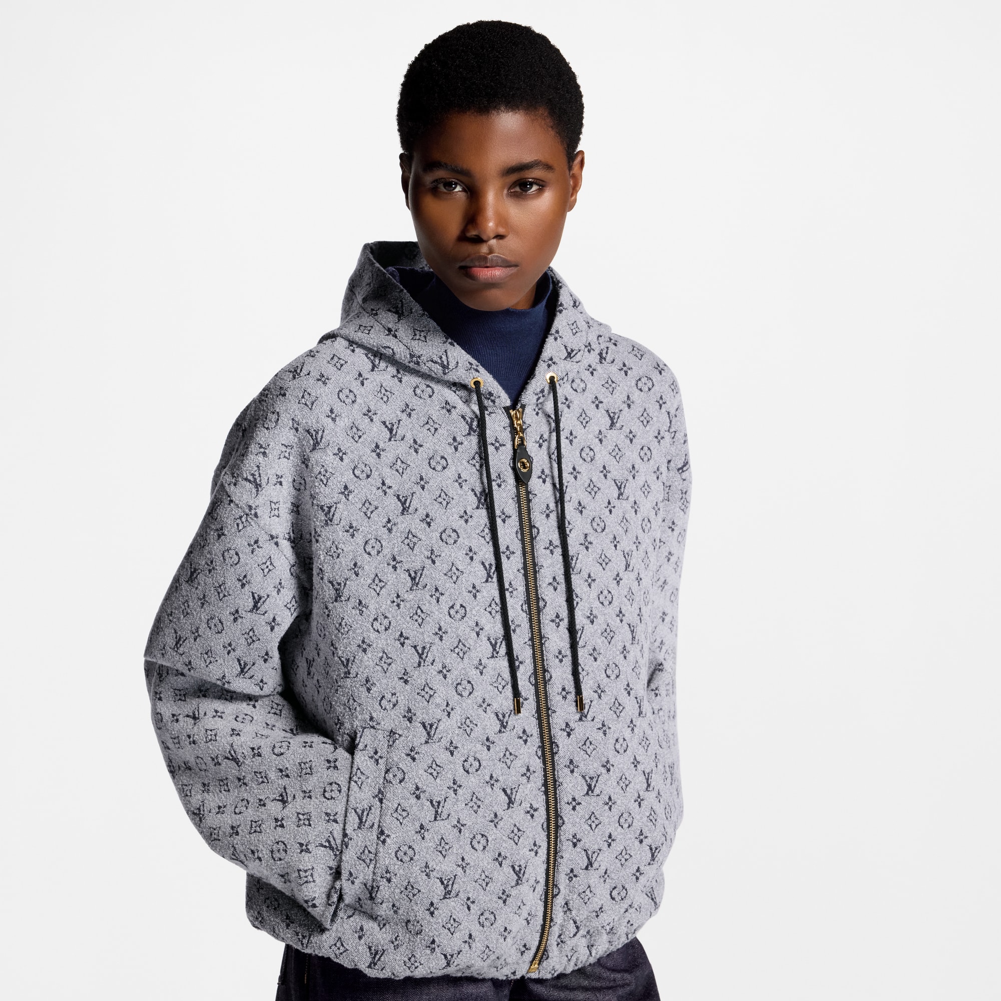 Sudadera Monogram con capucha en tejido de rizo  Mujer Prêt-à-Porter Abrigos y chaquetas | LOUIS VUITTON (Zoom de producto)