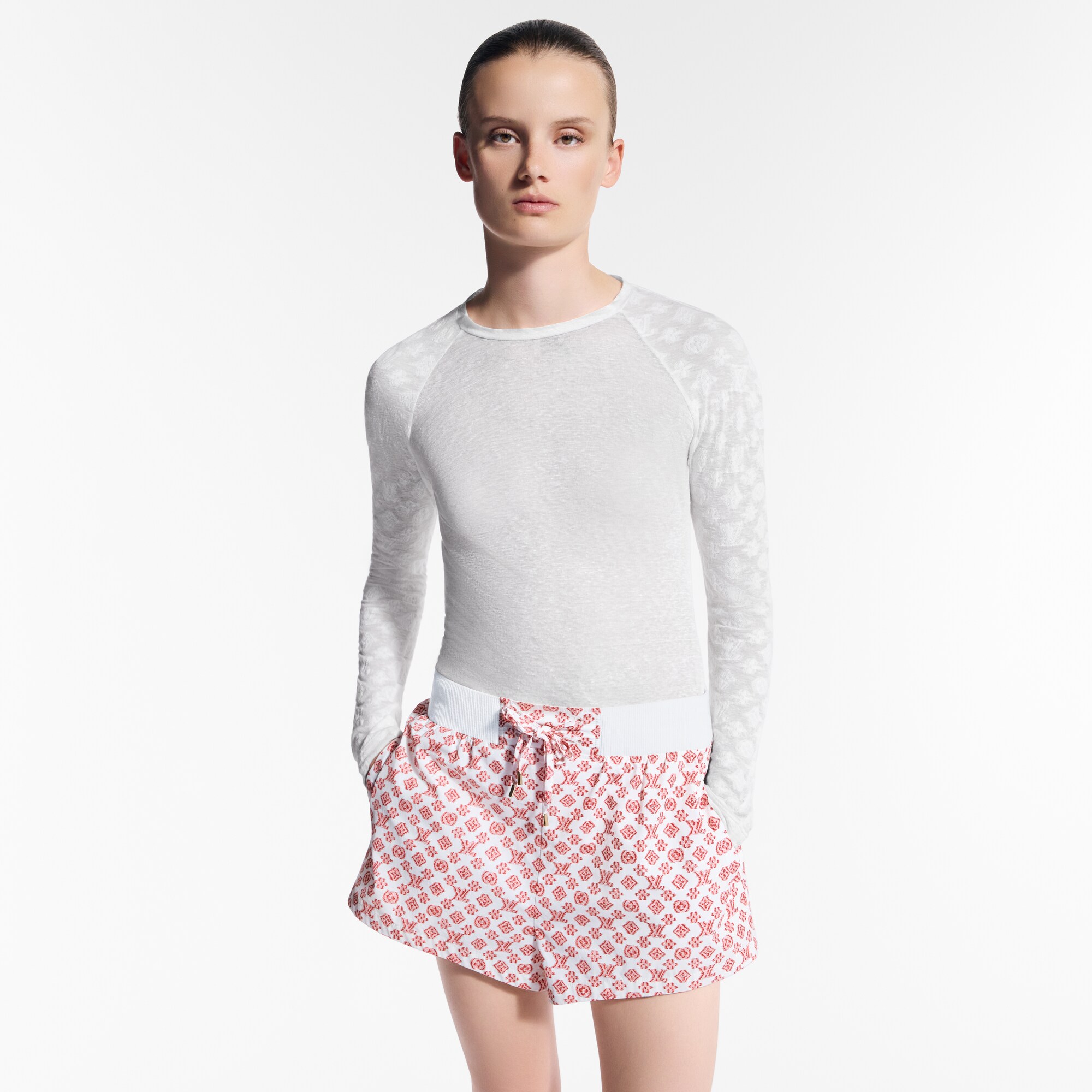 Top de manga larga con detalle Monogram  Mujer Prêt-à-Porter Tops | LOUIS VUITTON (Zoom de producto)
