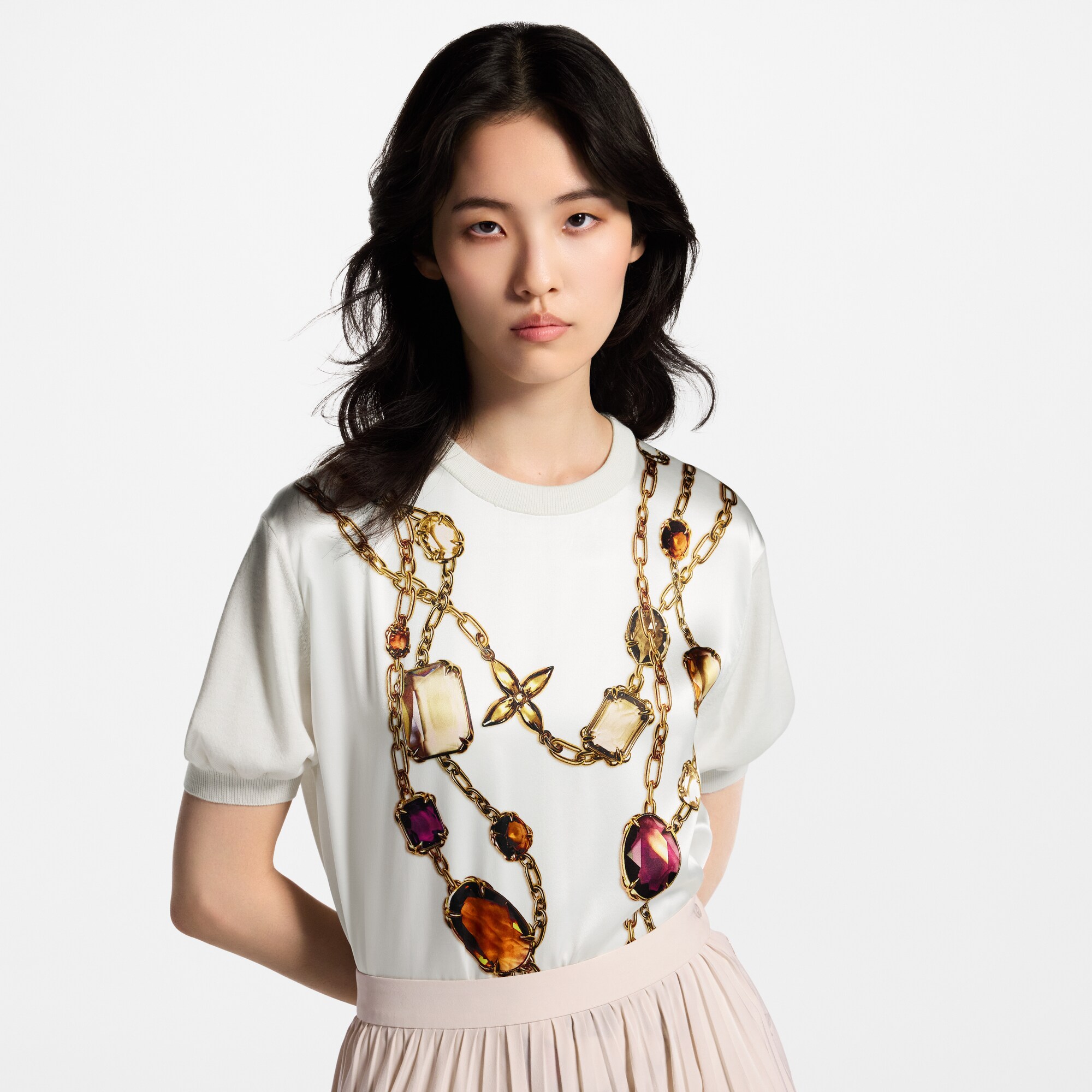 Top de punto con estampado de collar  Mujer Prêt-à-Porter Tops | LOUIS VUITTON (Zoom de producto)