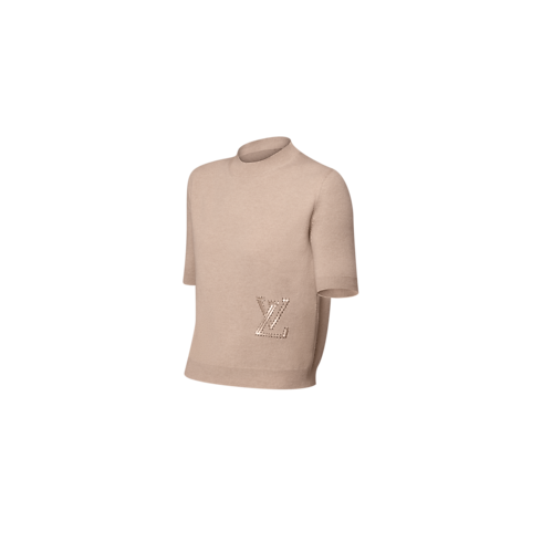Top de punto con logotipo de lentejuelas Mujer Prêt-à-Porter Tops | LOUIS VUITTON (Zoom de producto)