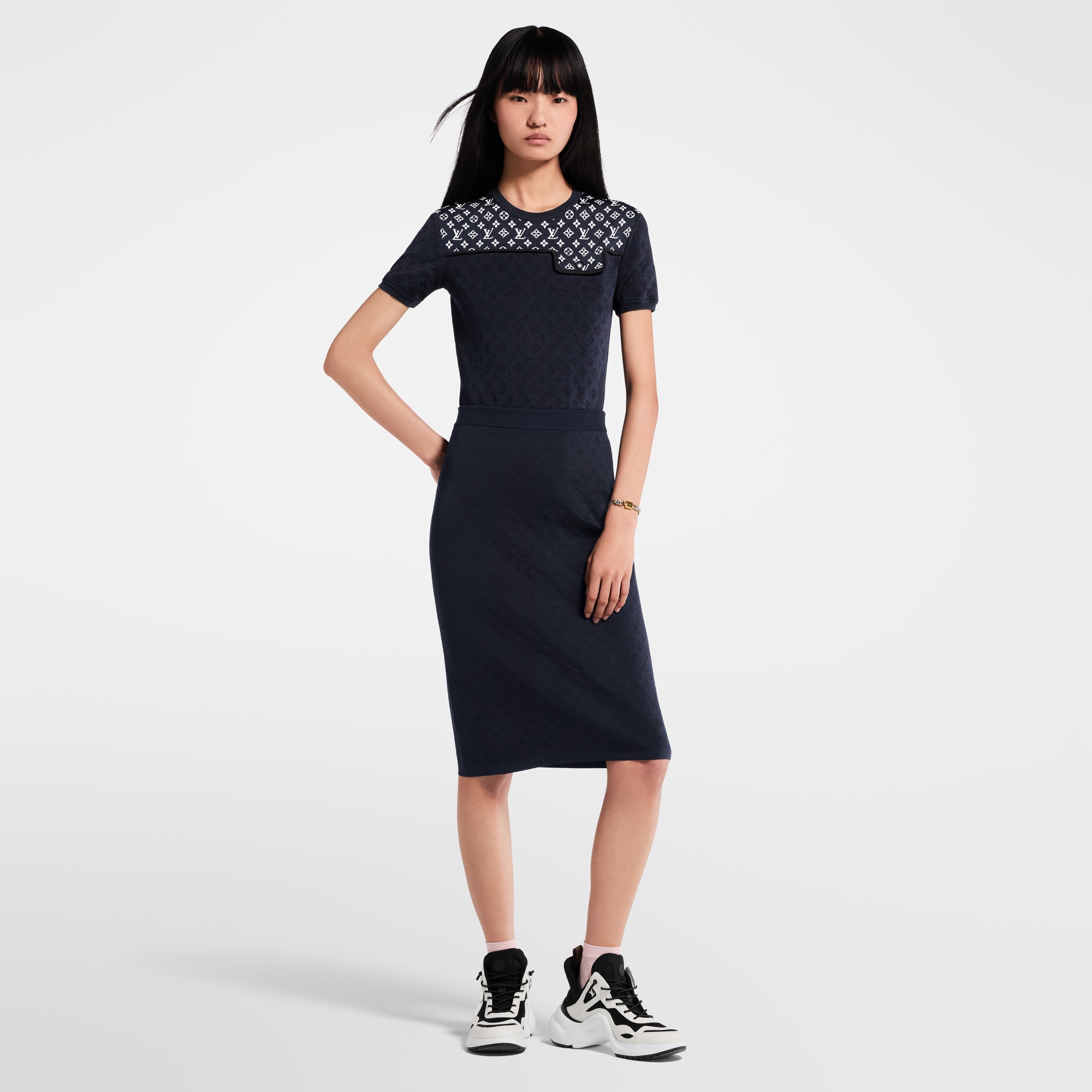 Top de punto Monogram en Jacquard  Mujer Prêt-à-Porter Tops | LOUIS VUITTON (Zoom de producto)
