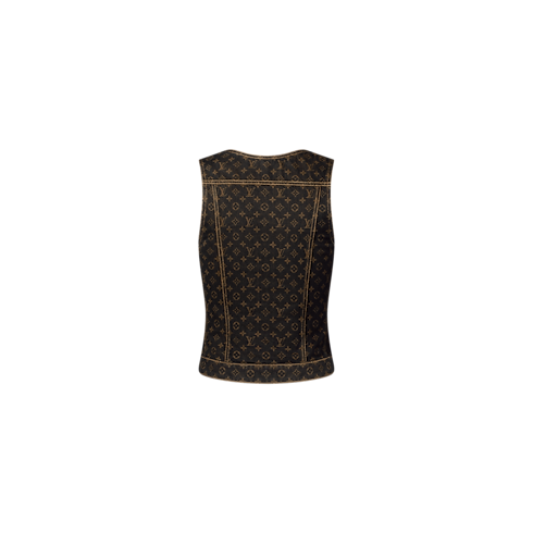 Top vaquero Monogram con botones Mujer Prêt-à-Porter Tops | LOUIS VUITTON (Zoom de producto)