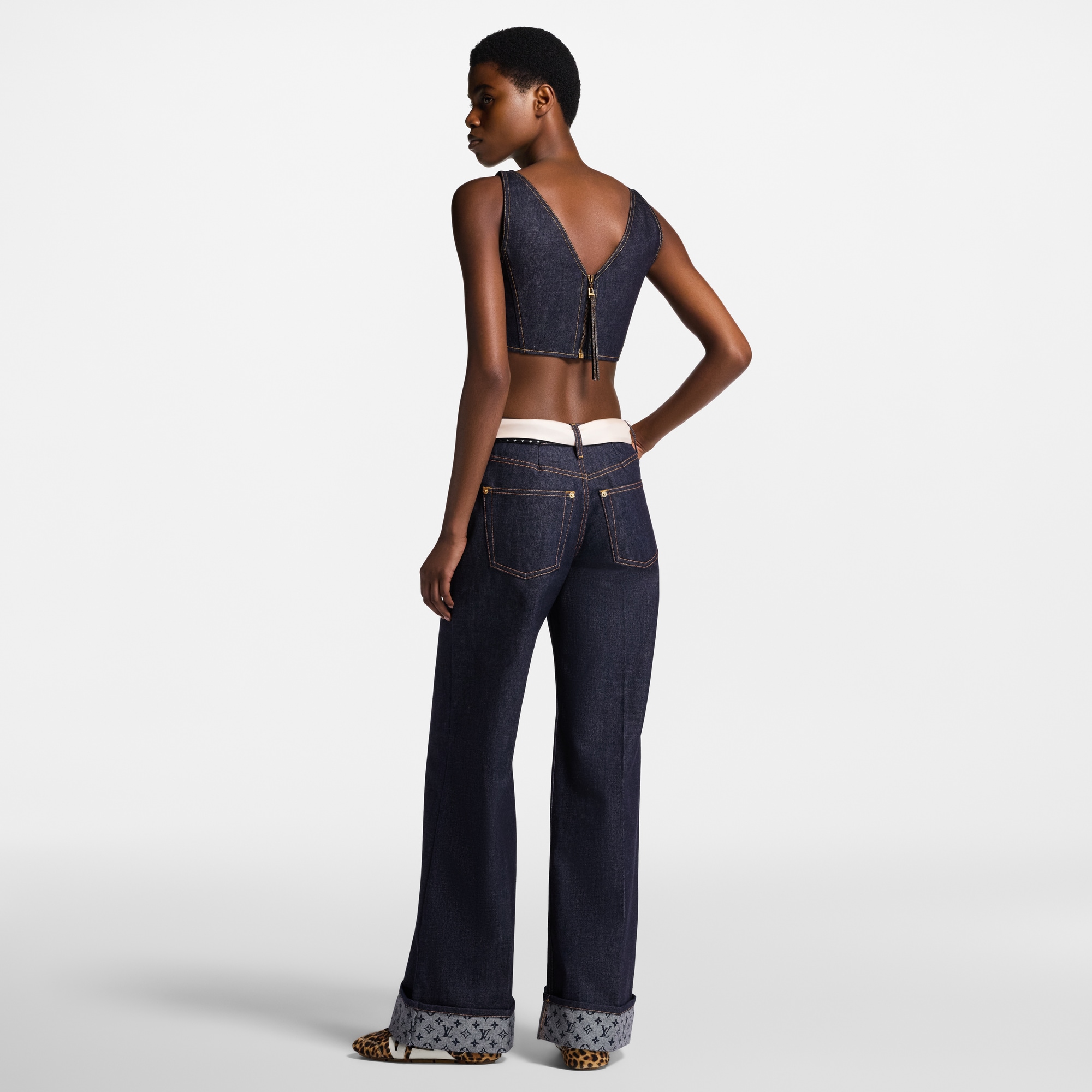 Vaqueros acampanados con vuelta  Mujer Prêt-à-Porter Pantalones | LOUIS VUITTON (Zoom de producto)