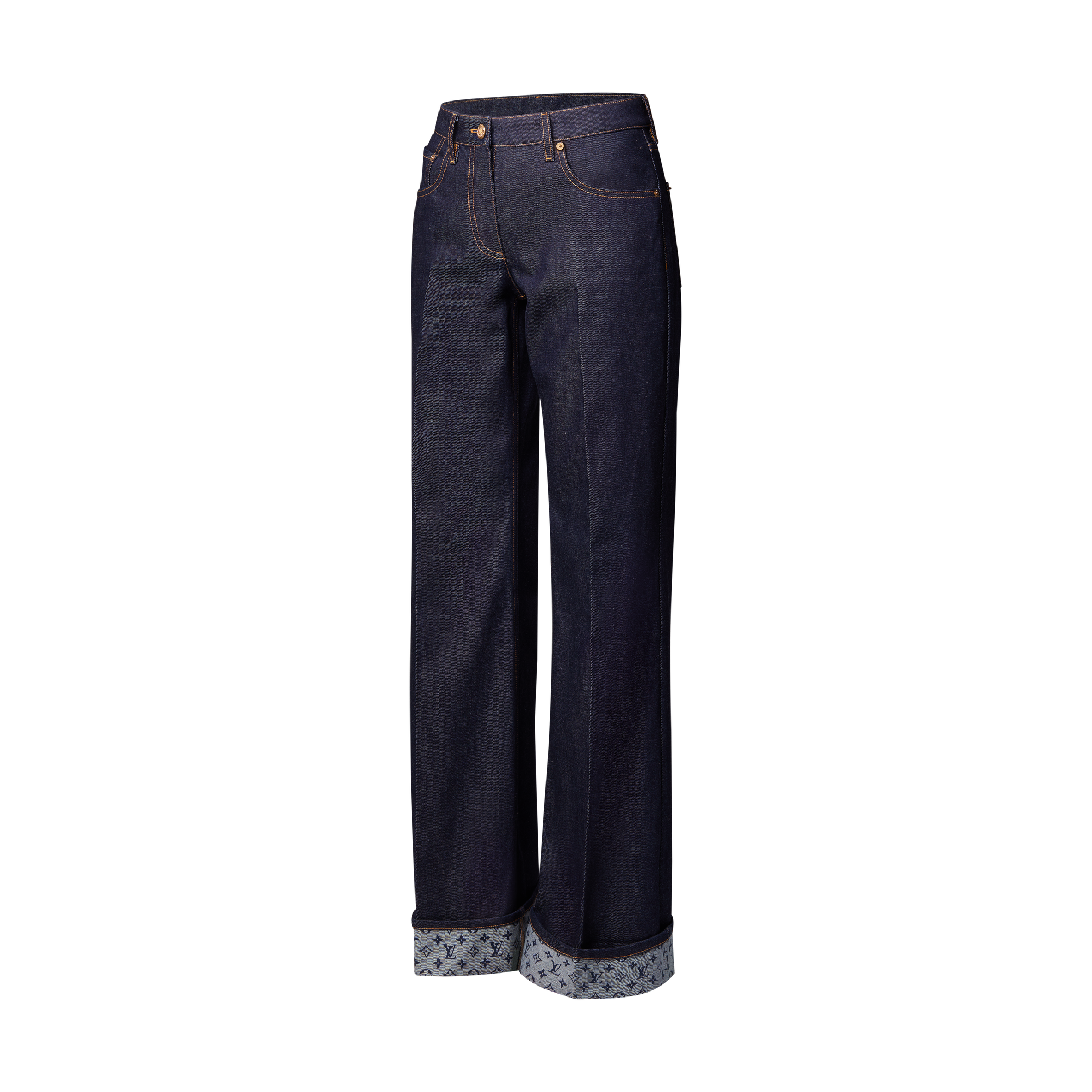 Vaqueros acampanados con vuelta  Mujer Prêt-à-Porter Pantalones | LOUIS VUITTON (Zoom de producto)