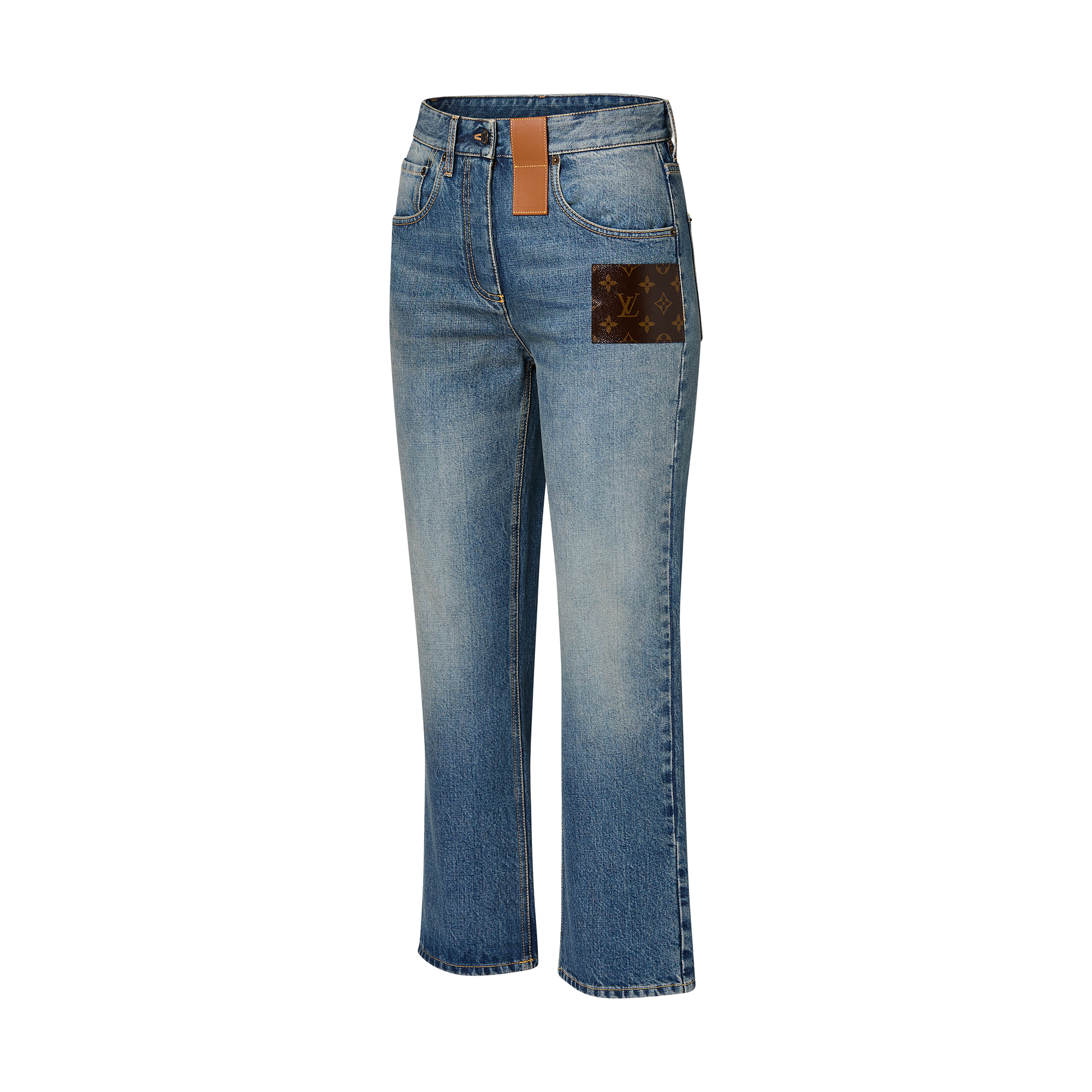 Vaqueros con parche Monogram  Mujer Prêt-à-Porter Pantalones | LOUIS VUITTON (Zoom de producto)