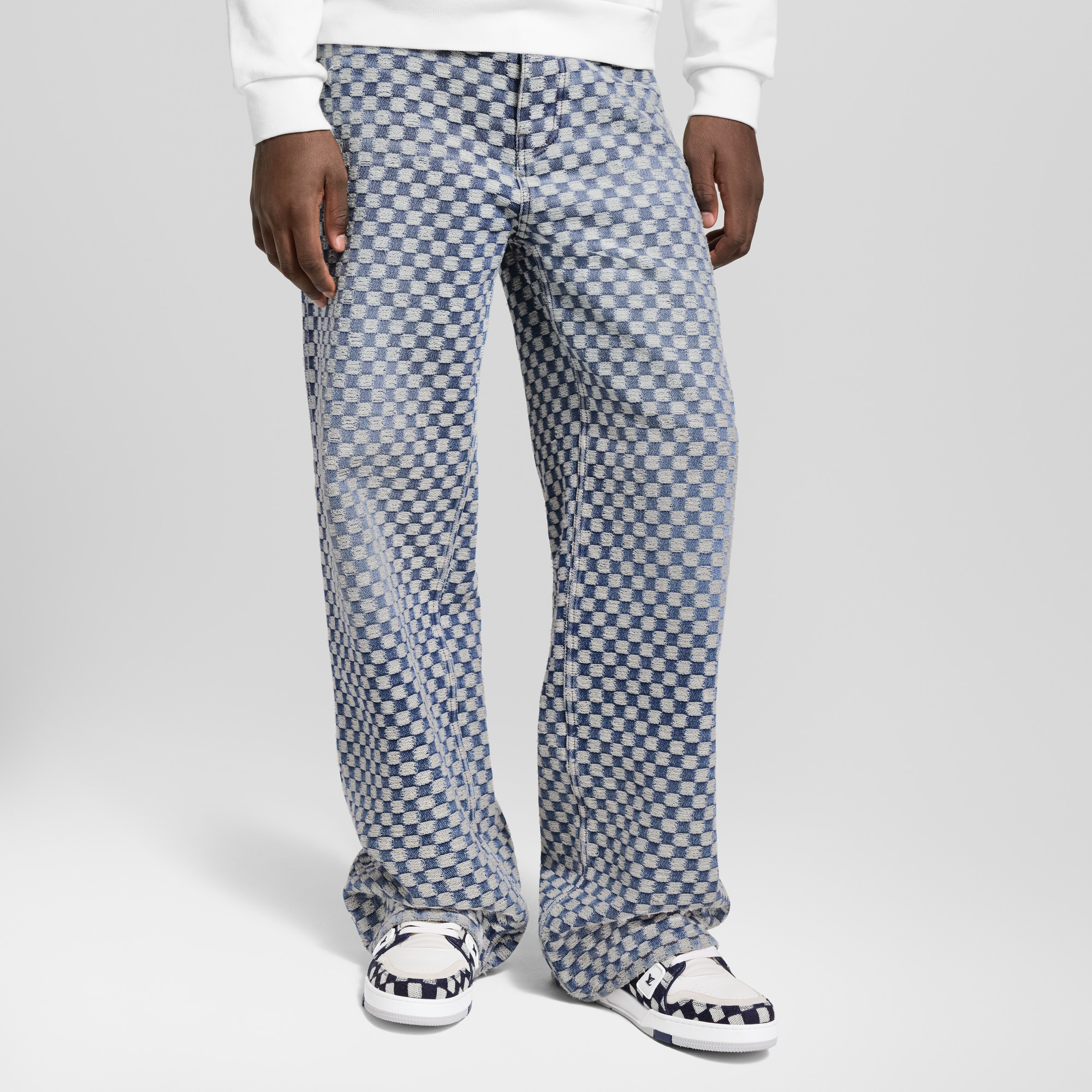 Vaqueros Damier de pernera ancha  Hombre Prêt-à-Porter Denim | LOUIS VUITTON (Zoom de producto)