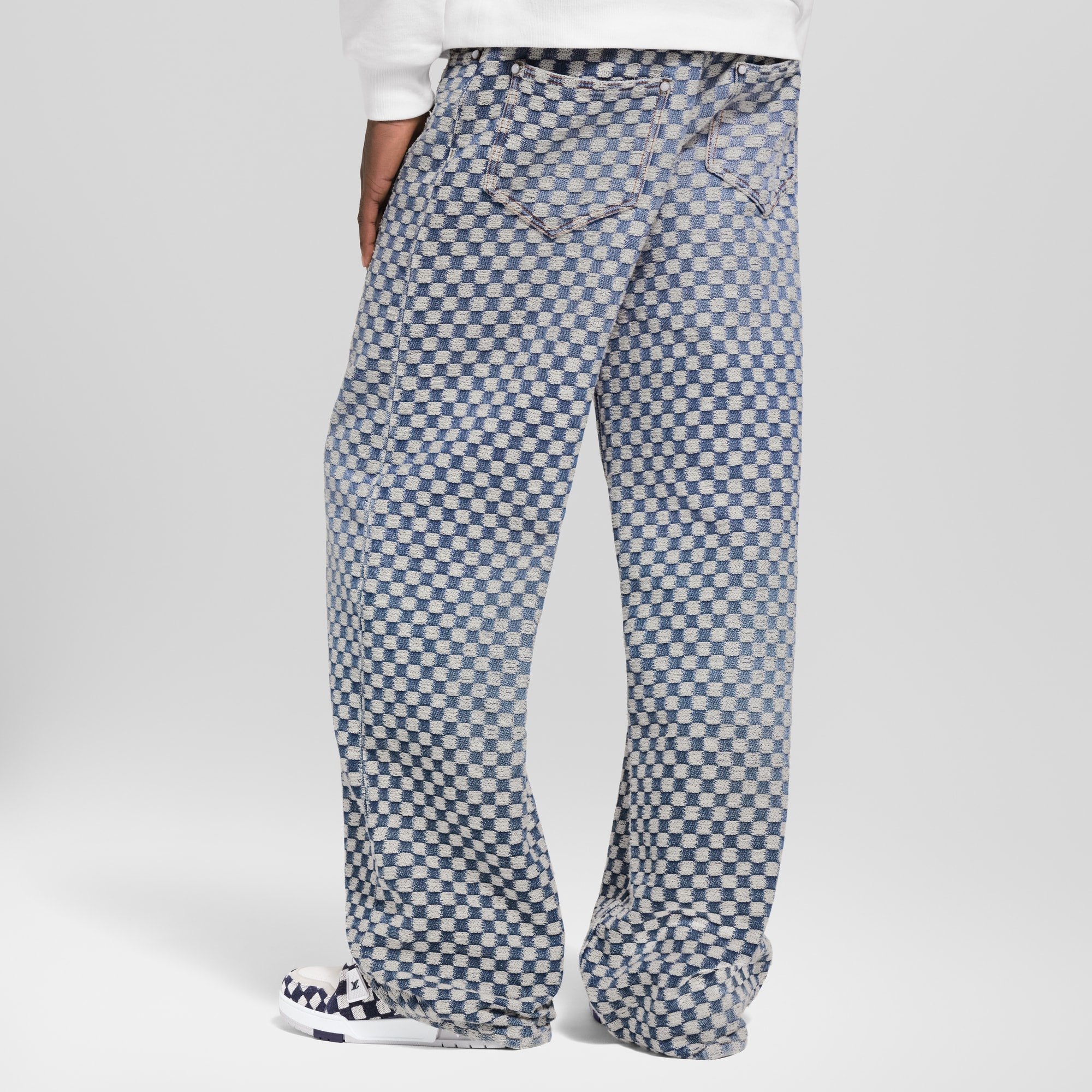 Vaqueros Damier de pernera ancha  Hombre Prêt-à-Porter Denim | LOUIS VUITTON (Zoom de producto)