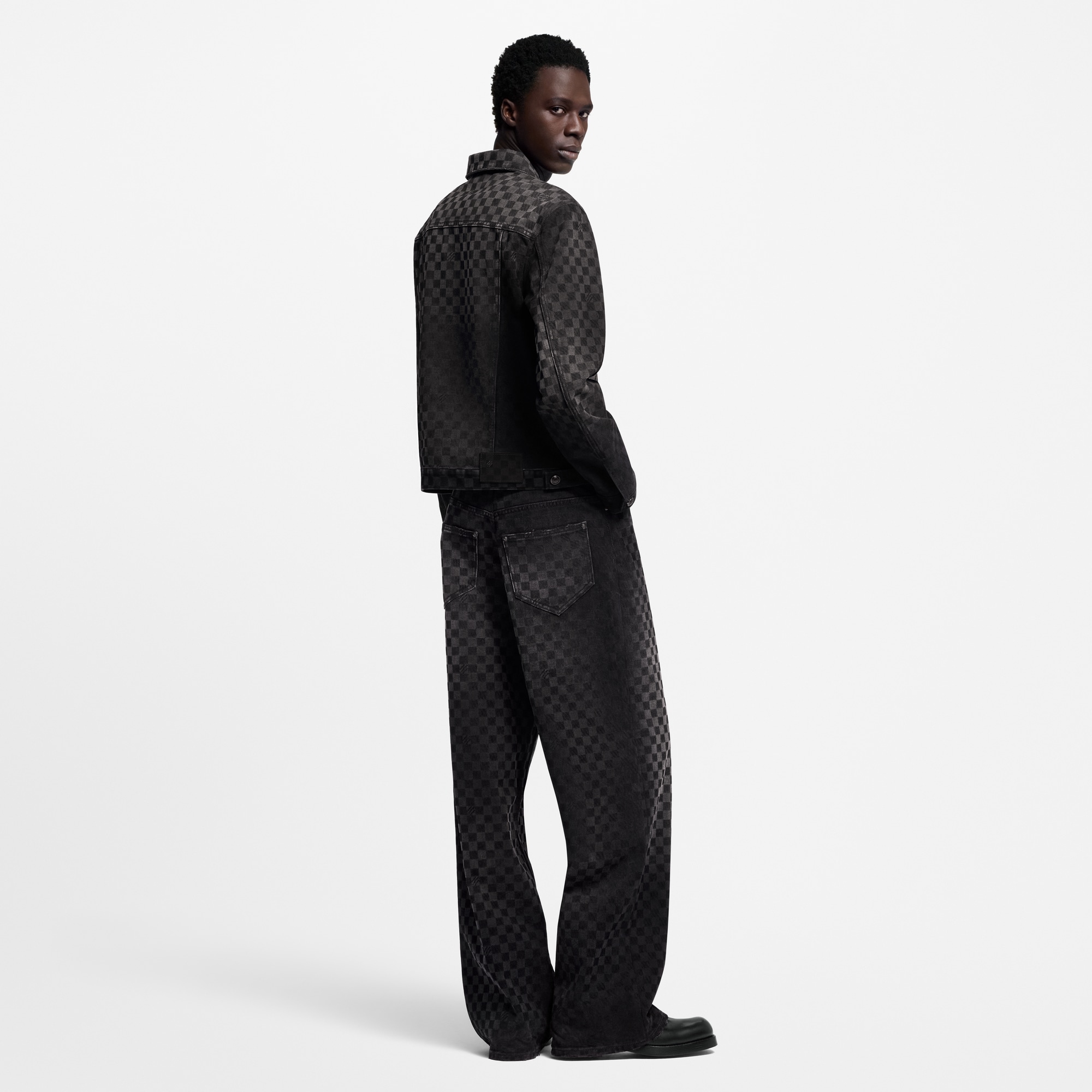 Vaqueros Damier flocados de pernera ancha  in Hombre