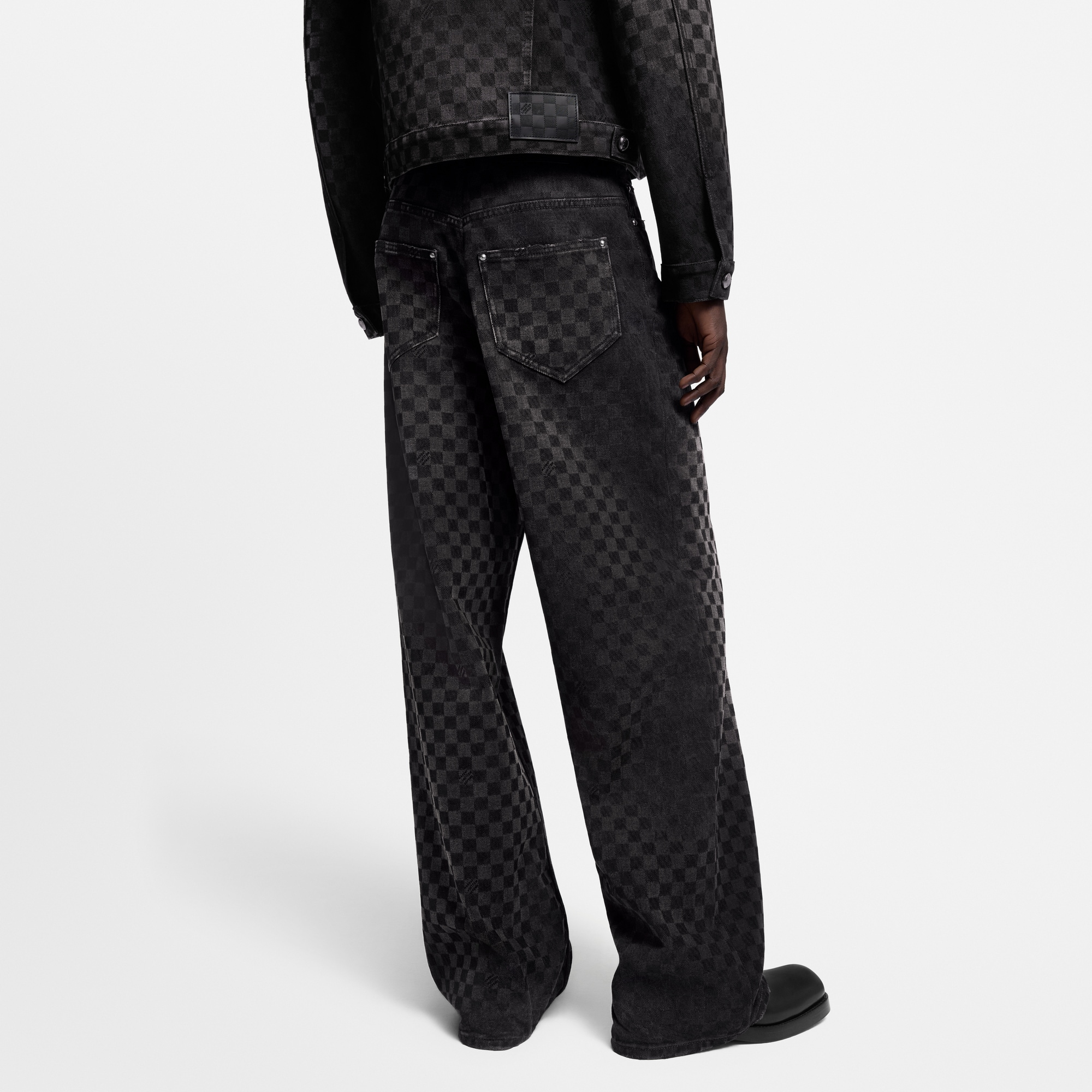 Vaqueros Damier flocados de pernera ancha  in Hombre