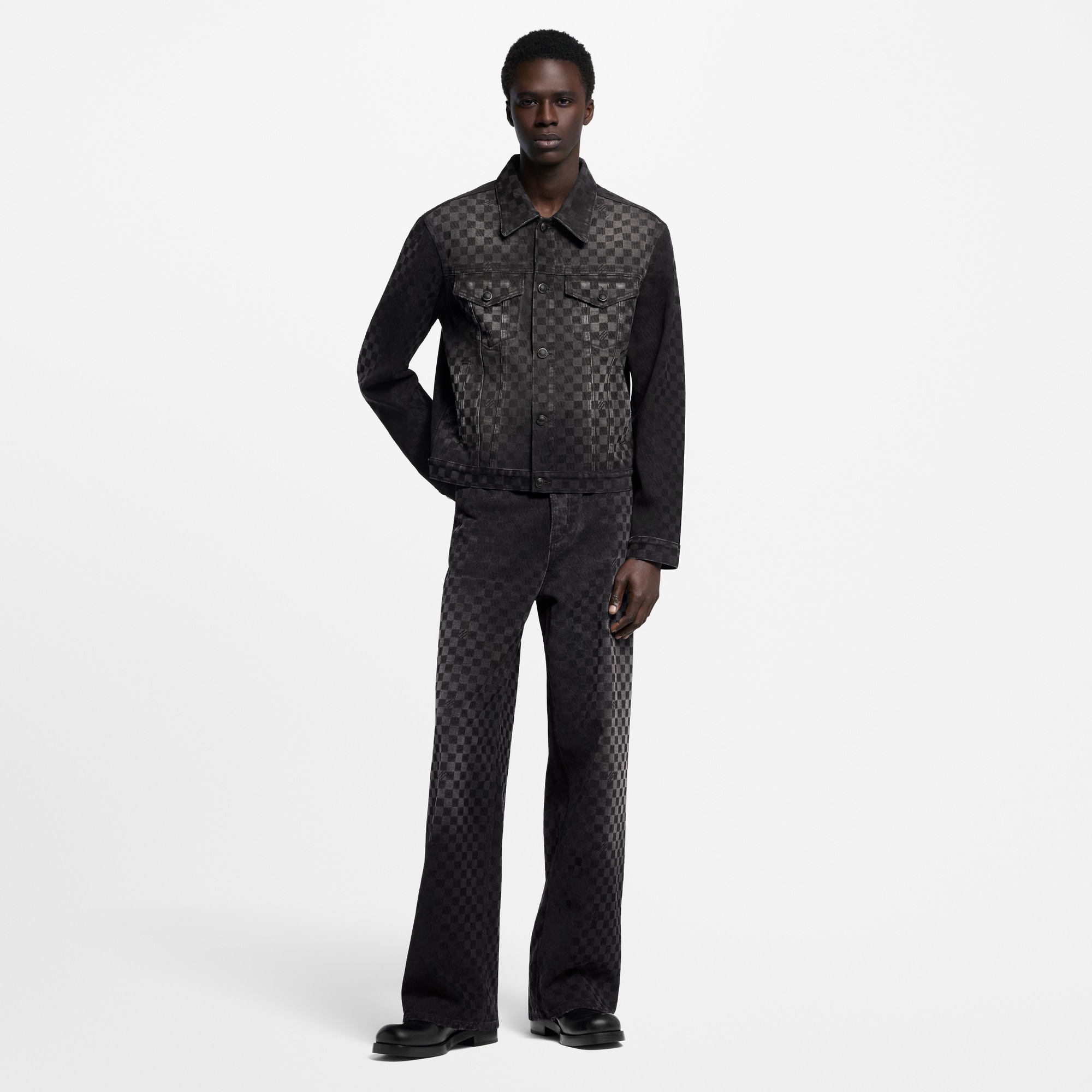 Vaqueros Damier flocados de pernera ancha  in Hombre