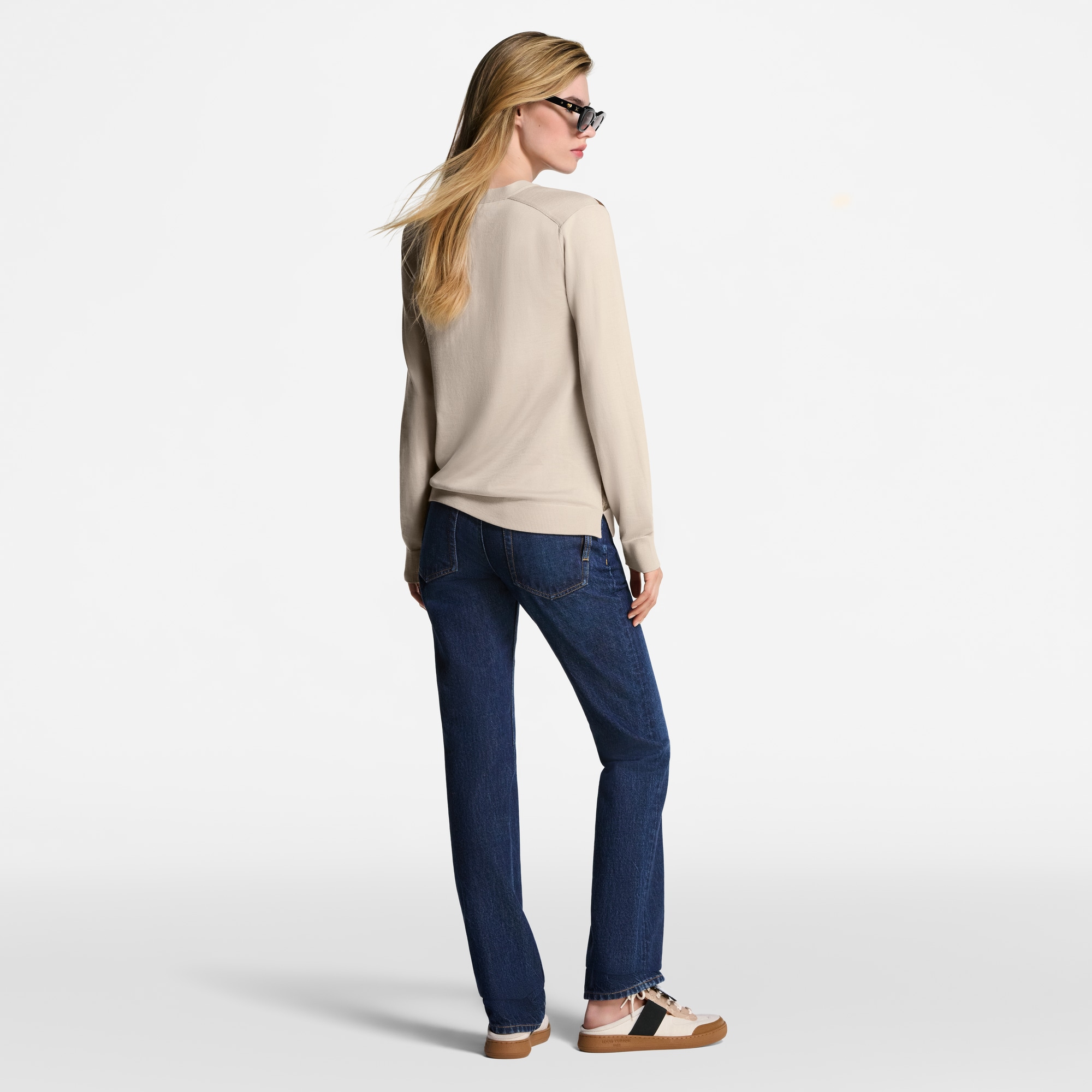 Vaqueros de corte recto en tejido denim lavado  Mujer Prêt-à-Porter Pantalones | LOUIS VUITTON (Zoom de producto)