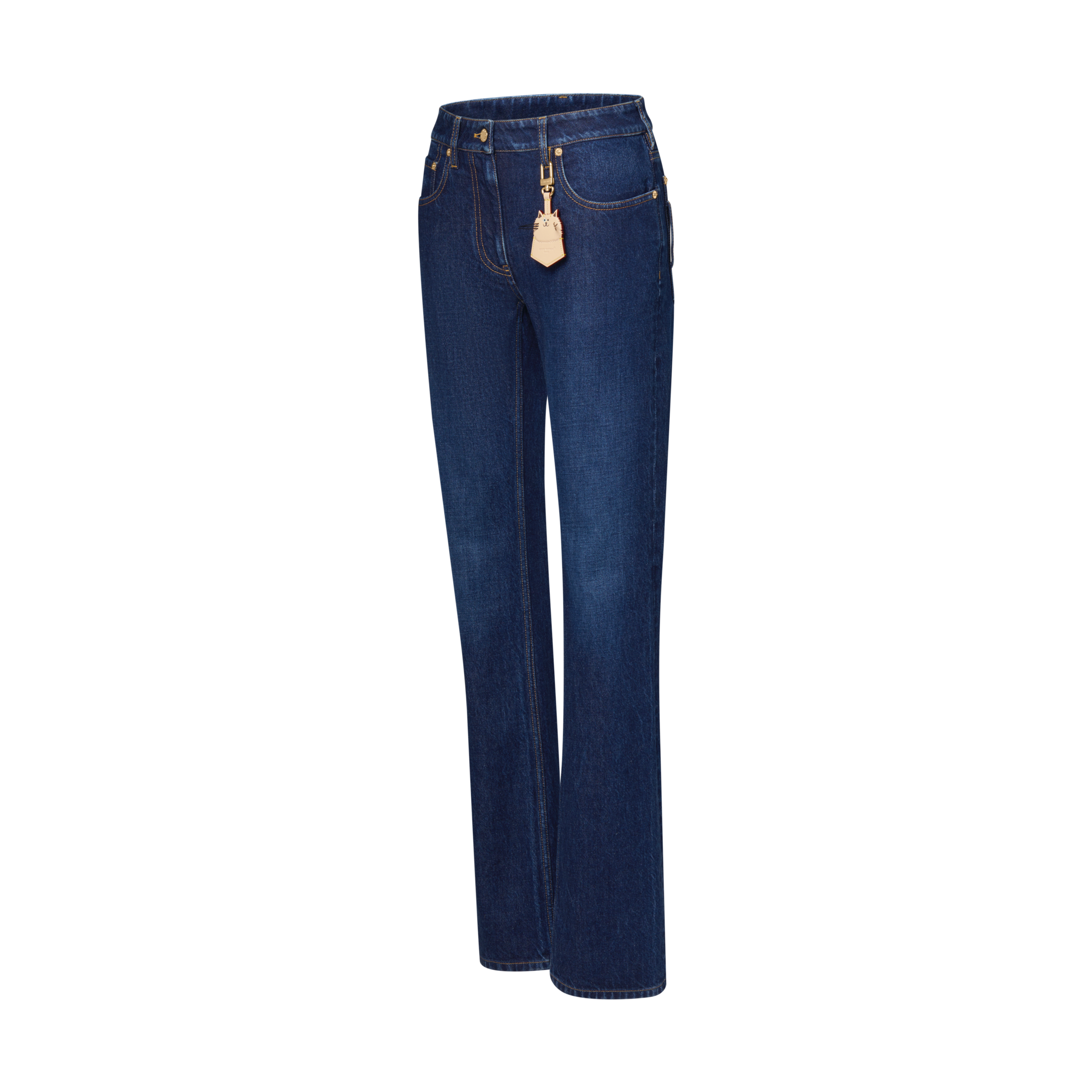 Vaqueros de corte recto en tejido denim lavado  Mujer Prêt-à-Porter Pantalones | LOUIS VUITTON (Zoom de producto)