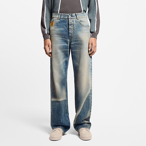 Vaqueros de estilo skater con efecto desteñido Hombre Prêt-à-Porter Denim | LOUIS VUITTON (Zoom de producto)