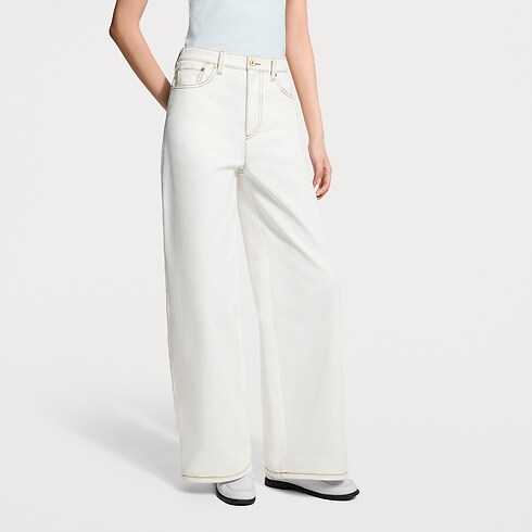 Vaqueros de estilo utilitario con costuras a contraste Mujer Prêt-à-Porter Pantalones | LOUIS VUITTON (Zoom de producto)