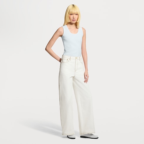 Vaqueros de estilo utilitario con costuras a contraste Mujer Prêt-à-Porter Pantalones | LOUIS VUITTON (Zoom de producto)