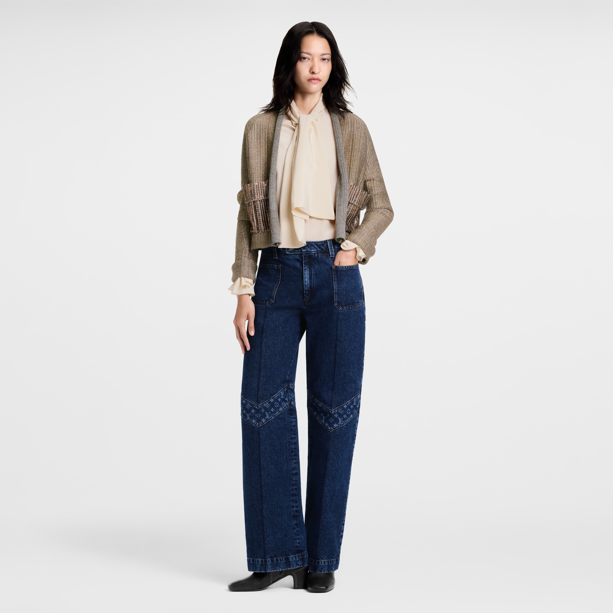 Vaqueros de tejido denim sin tratar con detalle Monogram  Mujer Prêt-à-Porter Pantalones | LOUIS VUITTON (Zoom de producto)