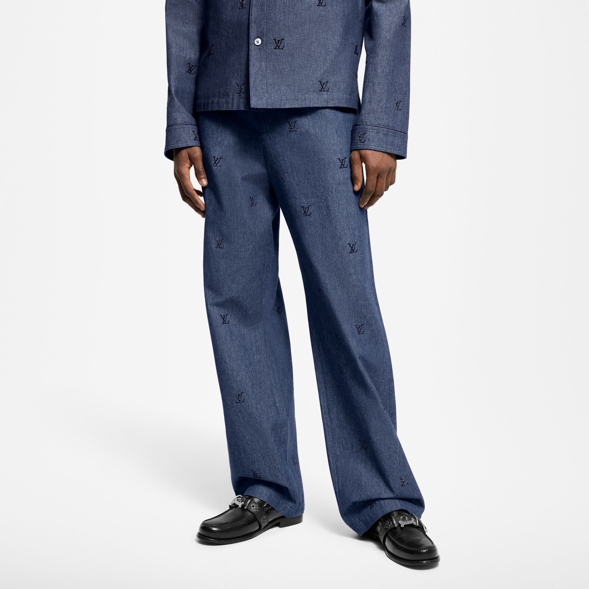 Vaqueros LV Blason con cristales  Hombre Prêt-à-Porter Denim | LOUIS VUITTON (Zoom de producto)