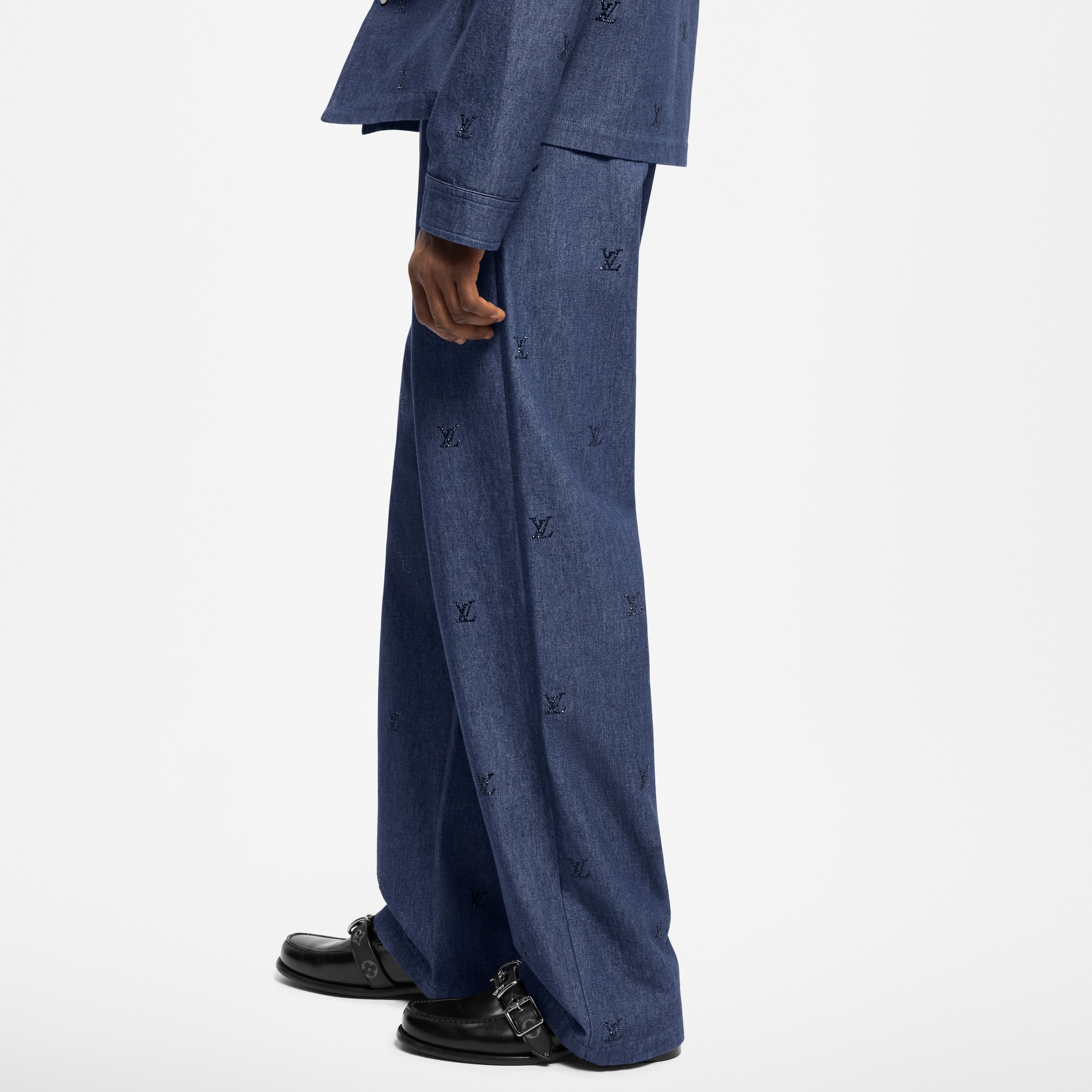 Vaqueros LV Blason con cristales  Hombre Prêt-à-Porter Denim | LOUIS VUITTON (Zoom de producto)