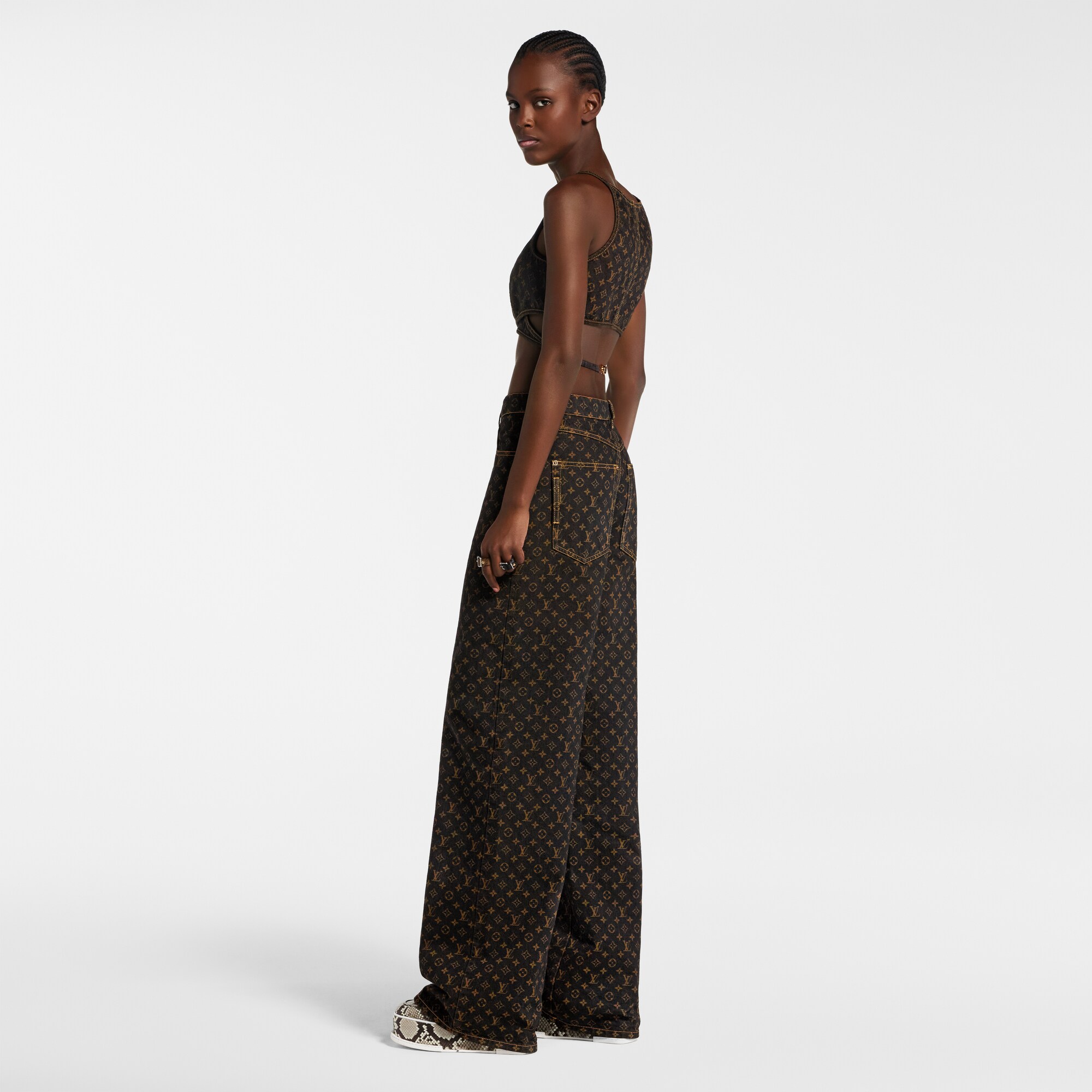 Vaqueros Monogram de corte recto  Mujer Prêt-à-Porter Pantalones | LOUIS VUITTON (Zoom de producto)