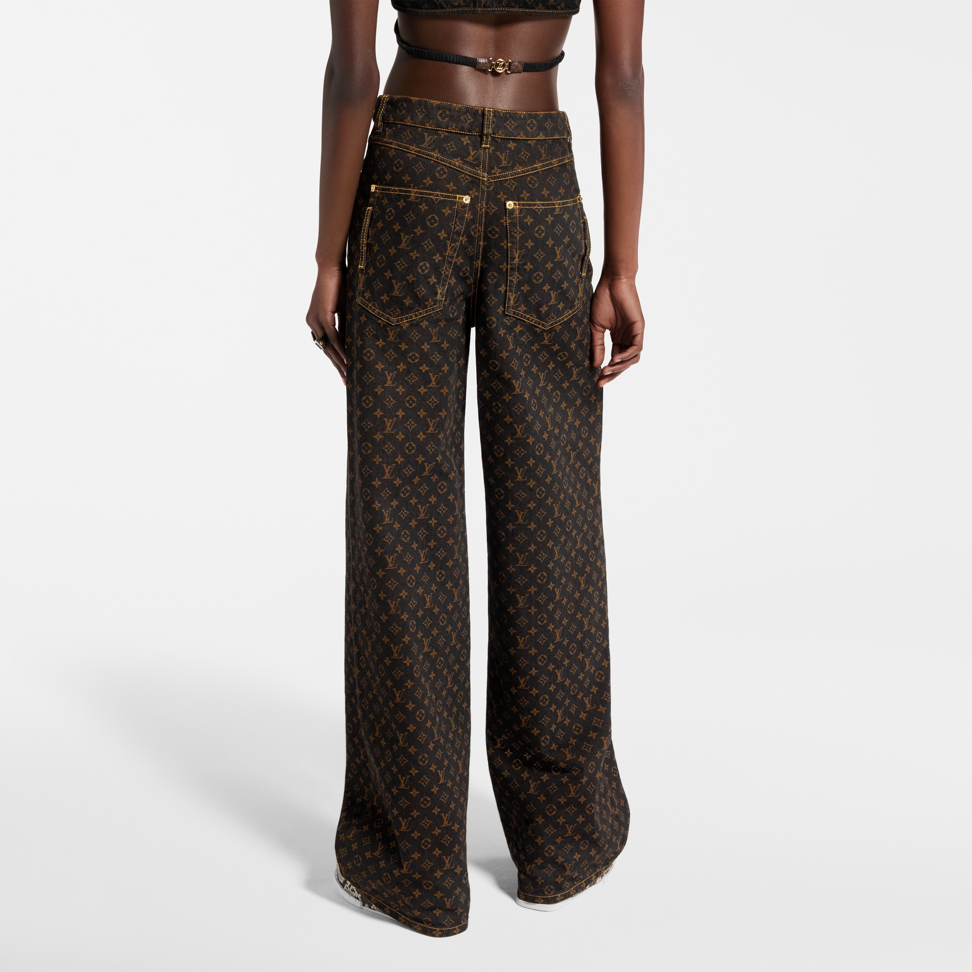 Vaqueros Monogram de corte recto  Mujer Prêt-à-Porter Pantalones | LOUIS VUITTON (Zoom de producto)