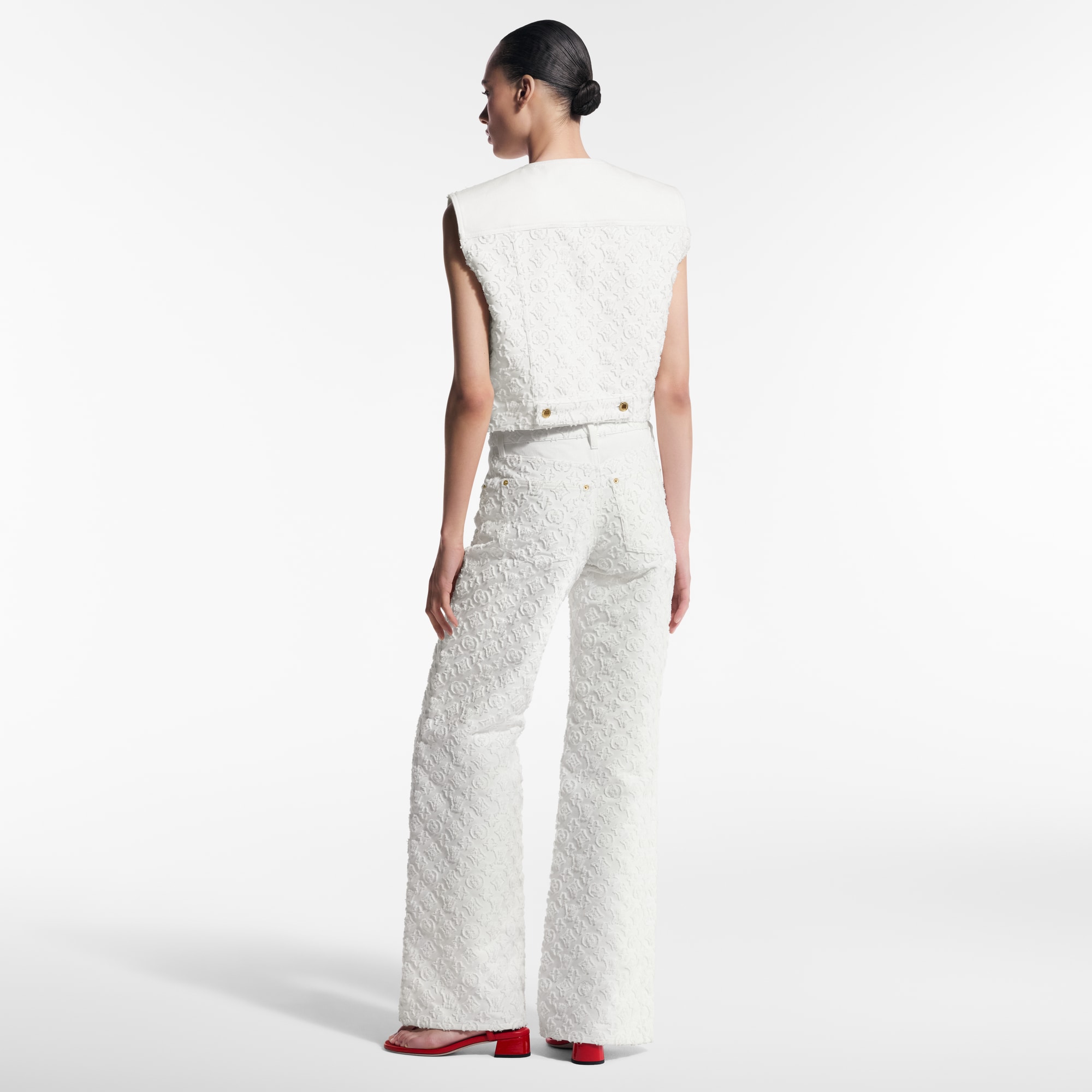 Vaqueros Monogram en fil coupé  Mujer Prêt-à-Porter Pantalones | LOUIS VUITTON (Zoom de producto)