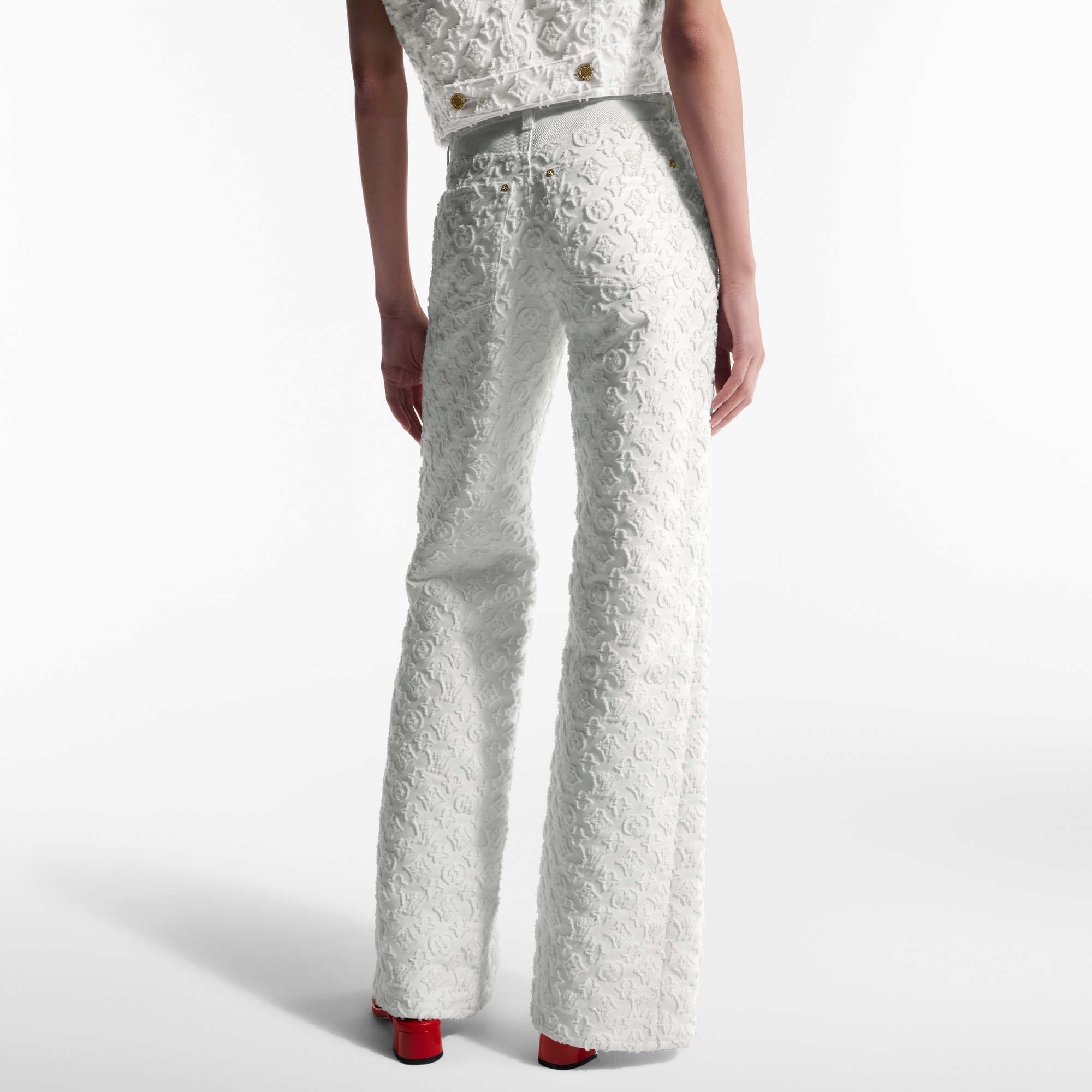 Vaqueros Monogram en fil coupé  Mujer Prêt-à-Porter Pantalones | LOUIS VUITTON (Zoom de producto)