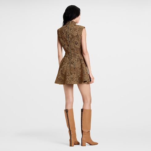 Vestido acampanado de lúrex Mujer Prêt-à-Porter Vestidos | LOUIS VUITTON (Zoom de producto)