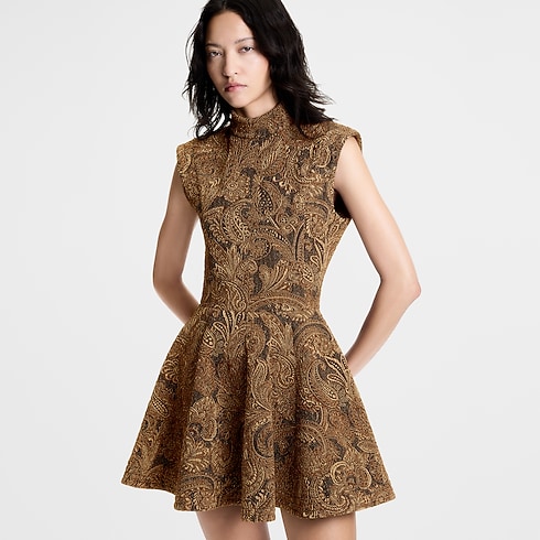 Vestido acampanado de lúrex Mujer Prêt-à-Porter Vestidos | LOUIS VUITTON (Zoom de producto)
