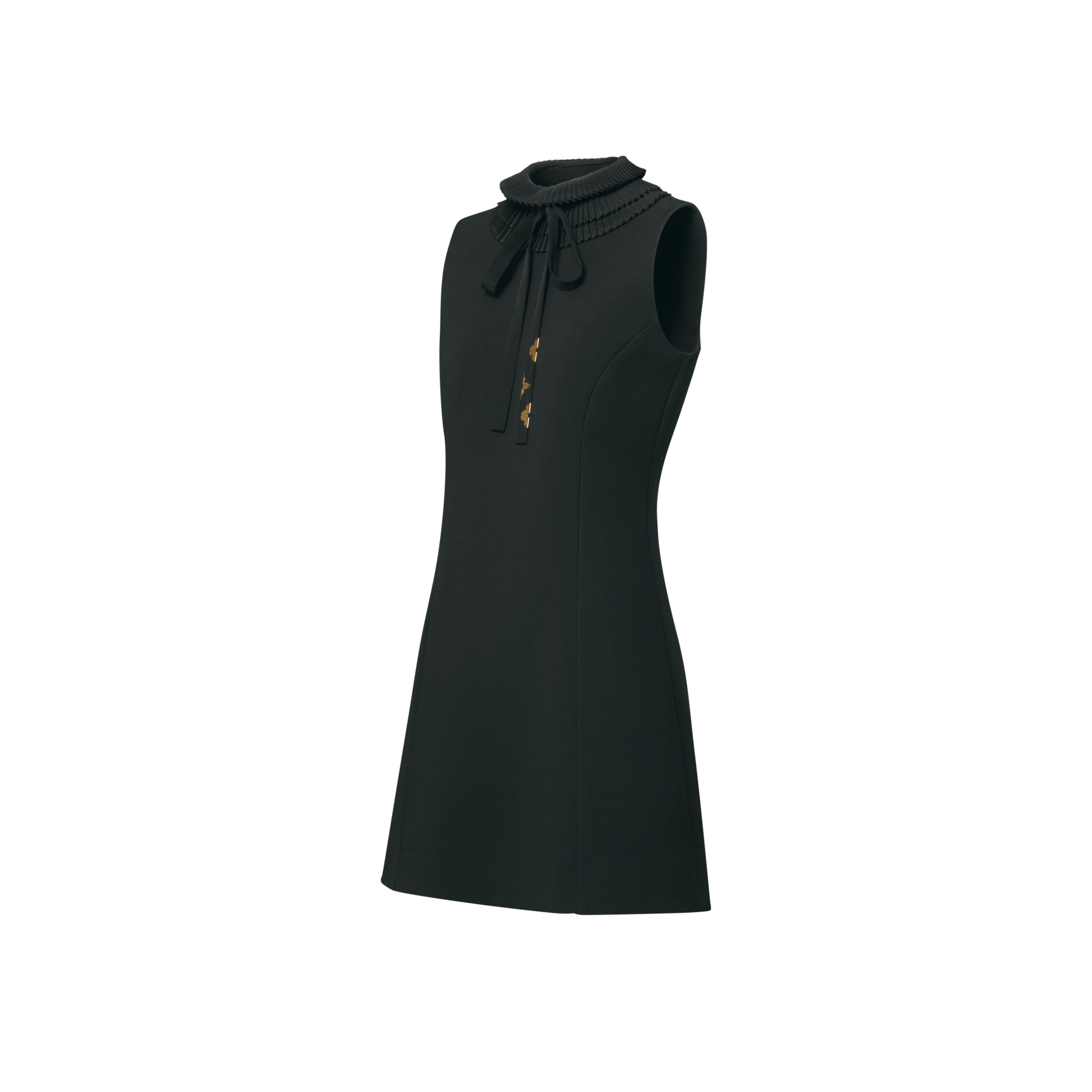 Vestido ajustado con cuello plisado  Mujer Prêt-à-Porter Vestidos | LOUIS VUITTON (Zoom de producto)