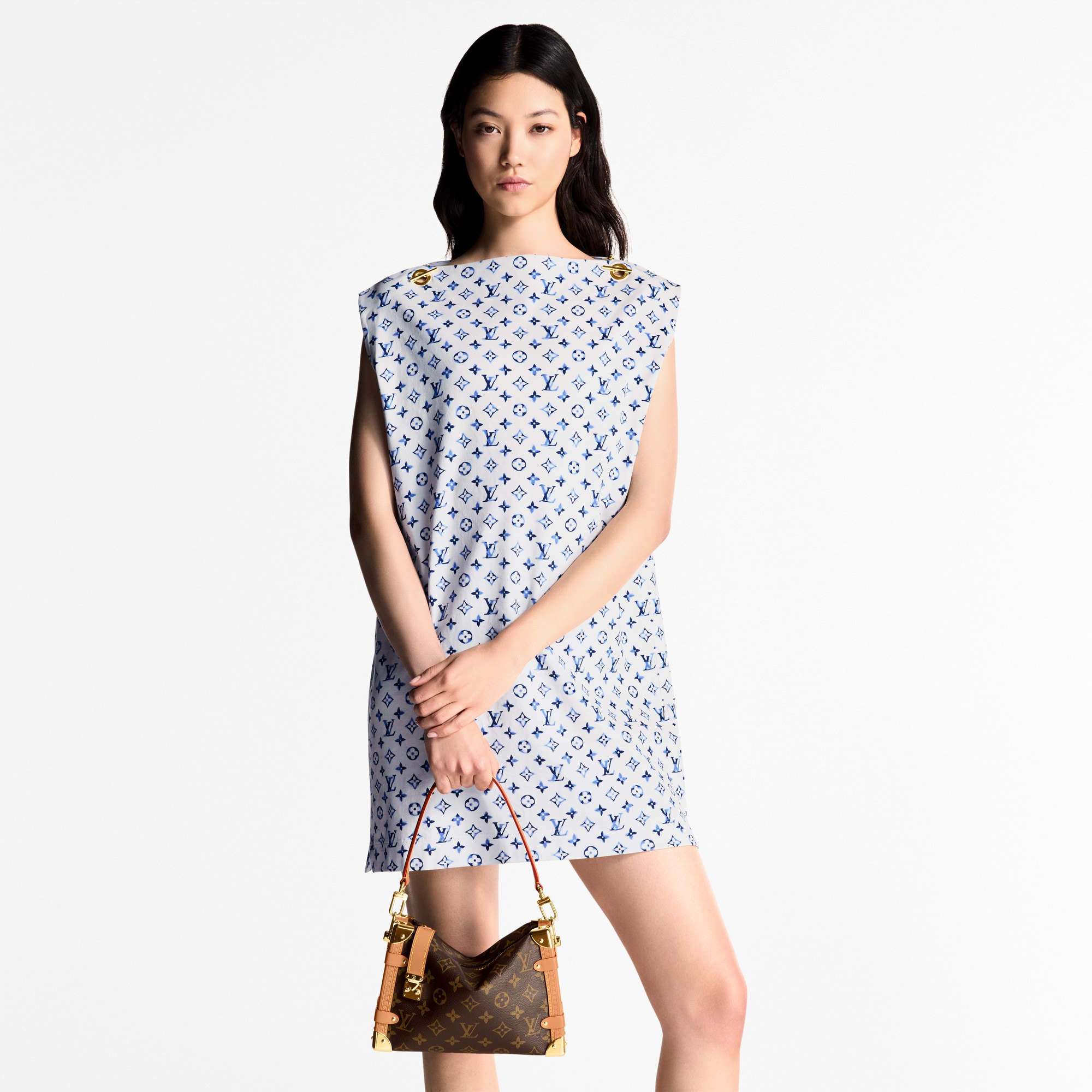Vestido Aquarelle Monogram con ojales  Mujer Prêt-à-Porter Vestidos | LOUIS VUITTON (Zoom de producto)