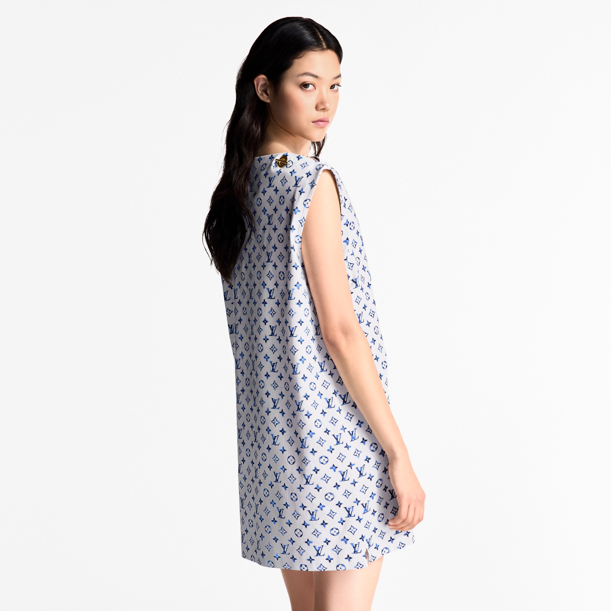 Vestido Aquarelle Monogram con ojales  Mujer Prêt-à-Porter Vestidos | LOUIS VUITTON (Zoom de producto)