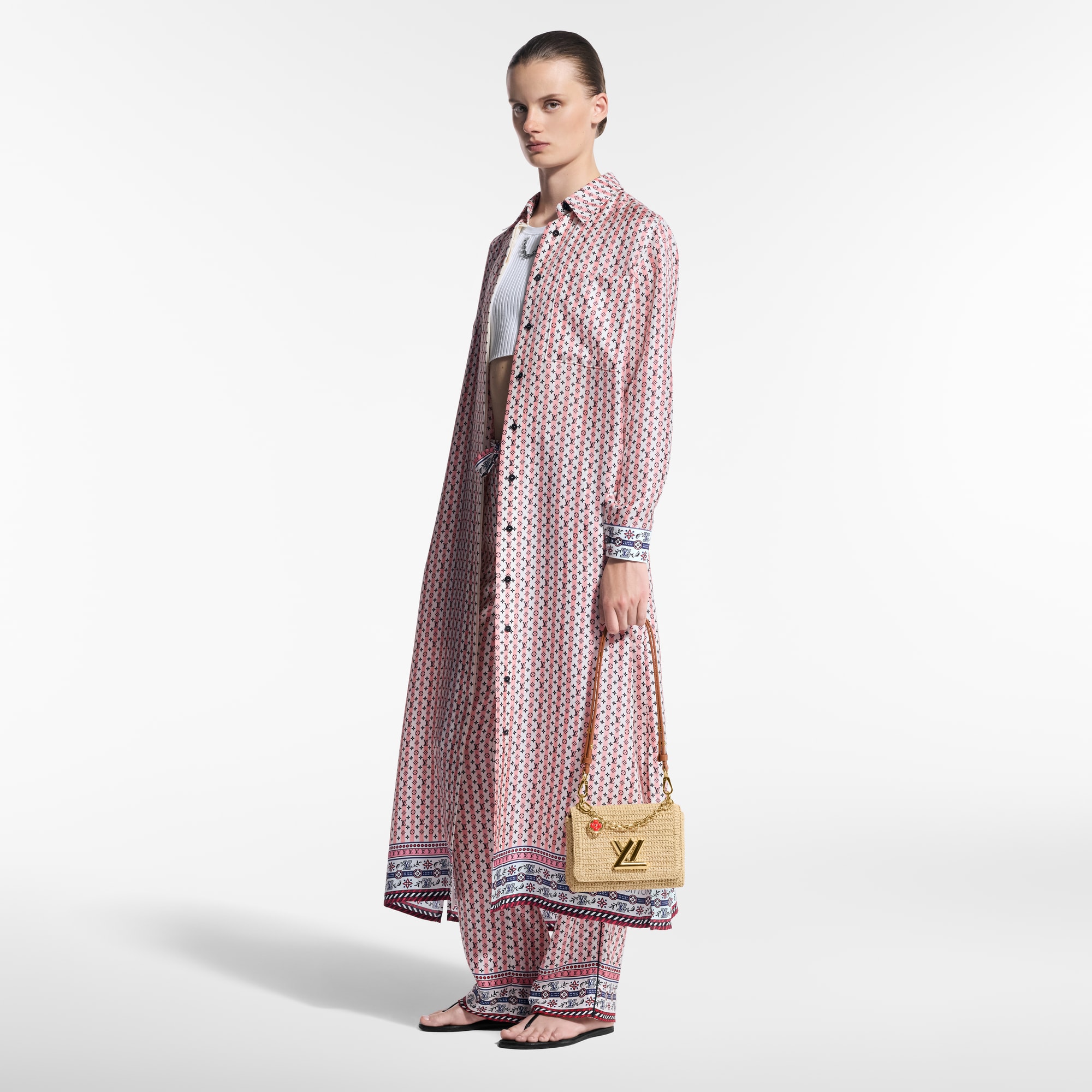 Vestido camisero con estampado de fular  Mujer Prêt-à-Porter Vestidos | LOUIS VUITTON (Zoom de producto)