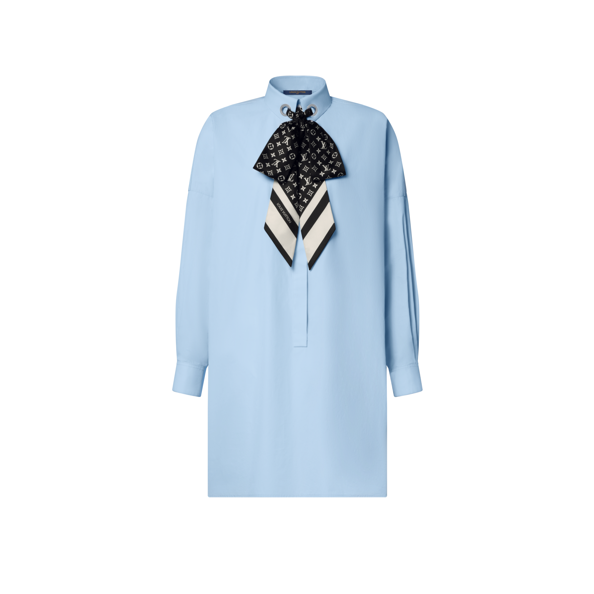Vestido camisero con fular Monogram  Mujer Prêt-à-Porter Vestidos | LOUIS VUITTON (Zoom de producto)