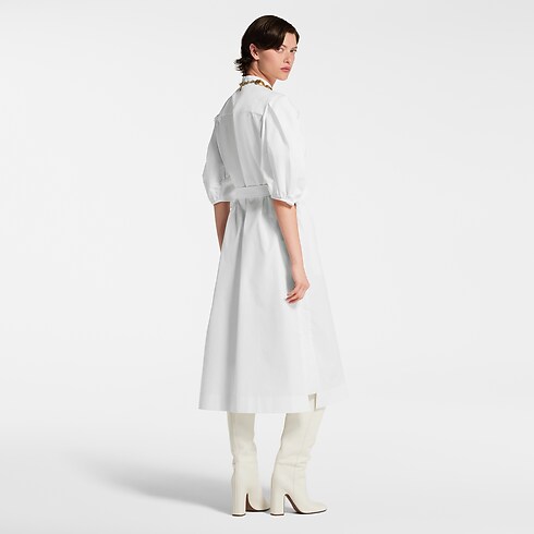 Vestido camisero con manga farol Mujer Prêt-à-Porter Vestidos | LOUIS VUITTON (Zoom de producto)