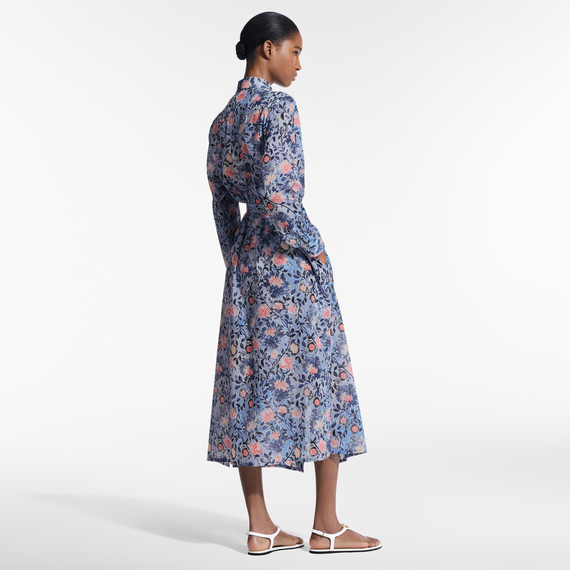 Vestido camisero con motivo floral  Mujer Prêt-à-Porter Vestidos | LOUIS VUITTON (Zoom de producto)