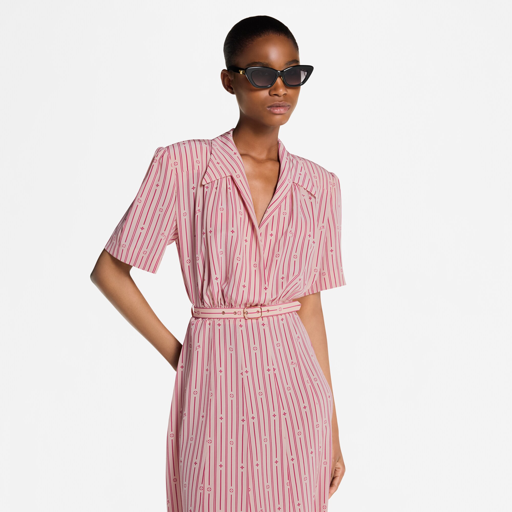 Vestido camisero de rayas Neverfull  Mujer Prêt-à-Porter Vestidos | LOUIS VUITTON (Zoom de producto)