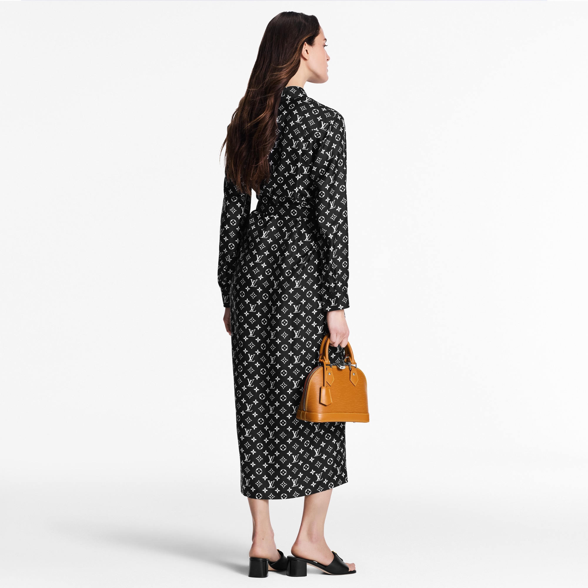 Vestido camisero de seda Monogram  Mujer Prêt-à-Porter Vestidos | LOUIS VUITTON (Zoom de producto)