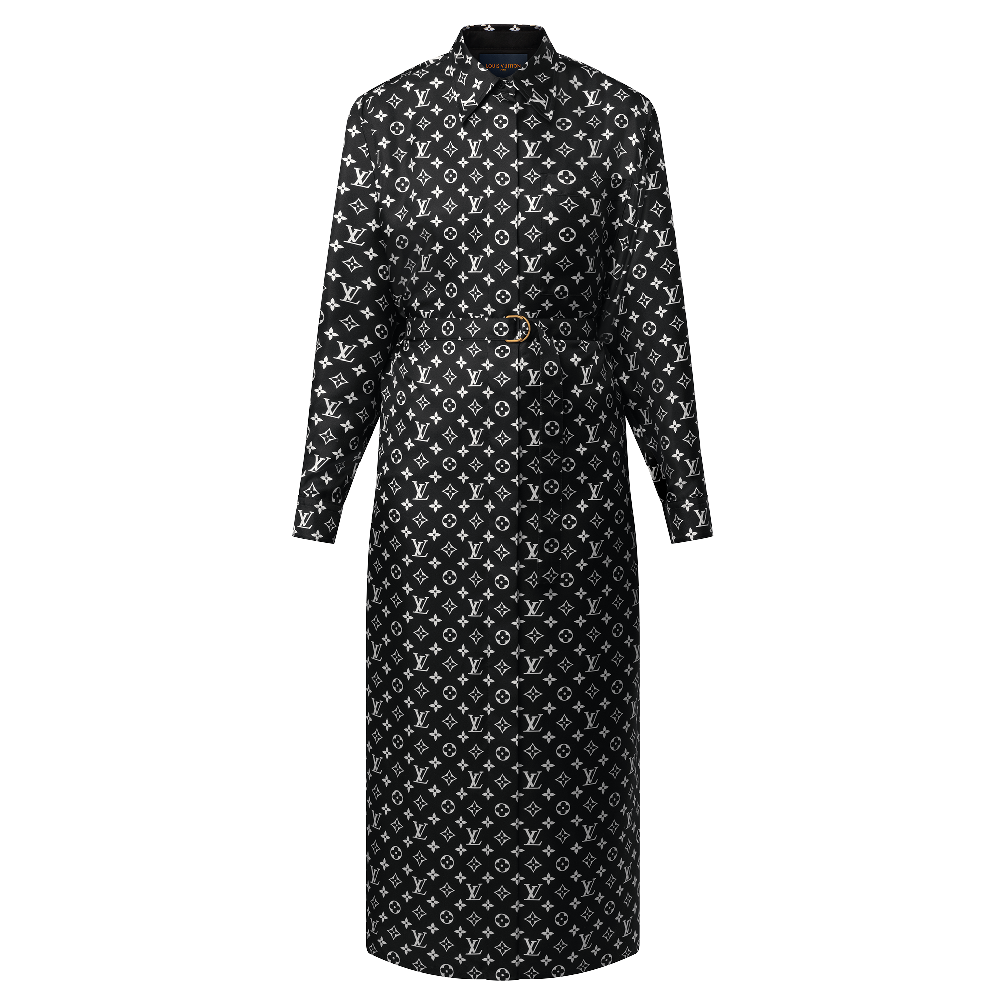 Vestido camisero de seda Monogram  Mujer Prêt-à-Porter Vestidos | LOUIS VUITTON (Zoom de producto)