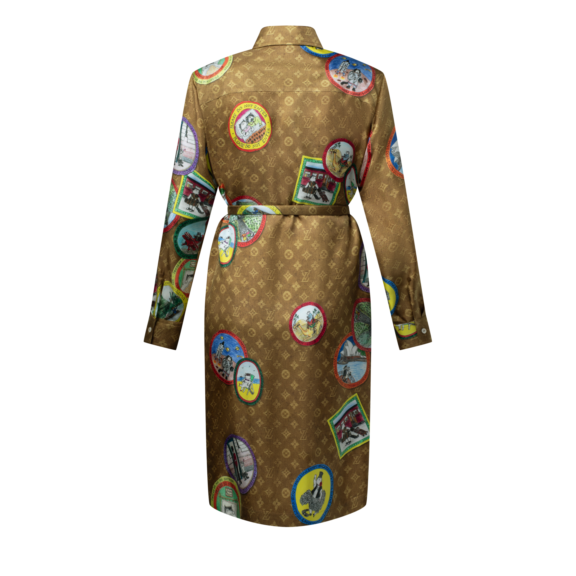 Vestido camisero Monogram con sellos de gatos  Mujer Prêt-à-Porter Vestidos | LOUIS VUITTON (Zoom de producto)