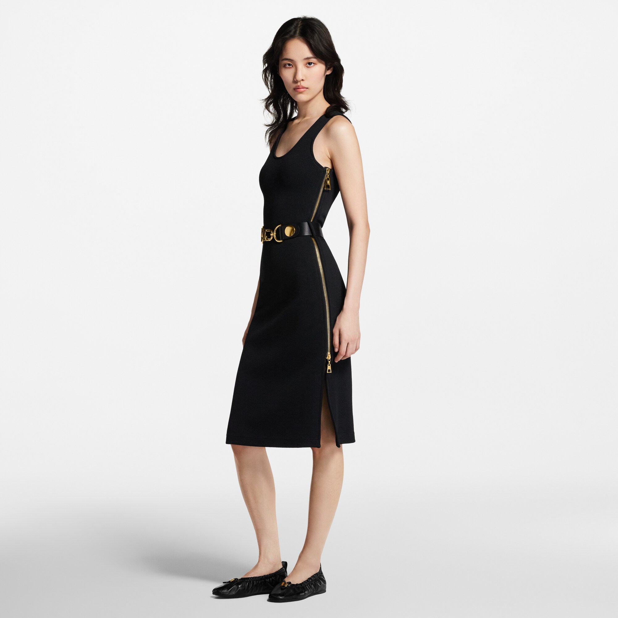 Vestido con cinturón y mosquetón  Mujer Prêt-à-Porter Vestidos | LOUIS VUITTON (Zoom de producto)